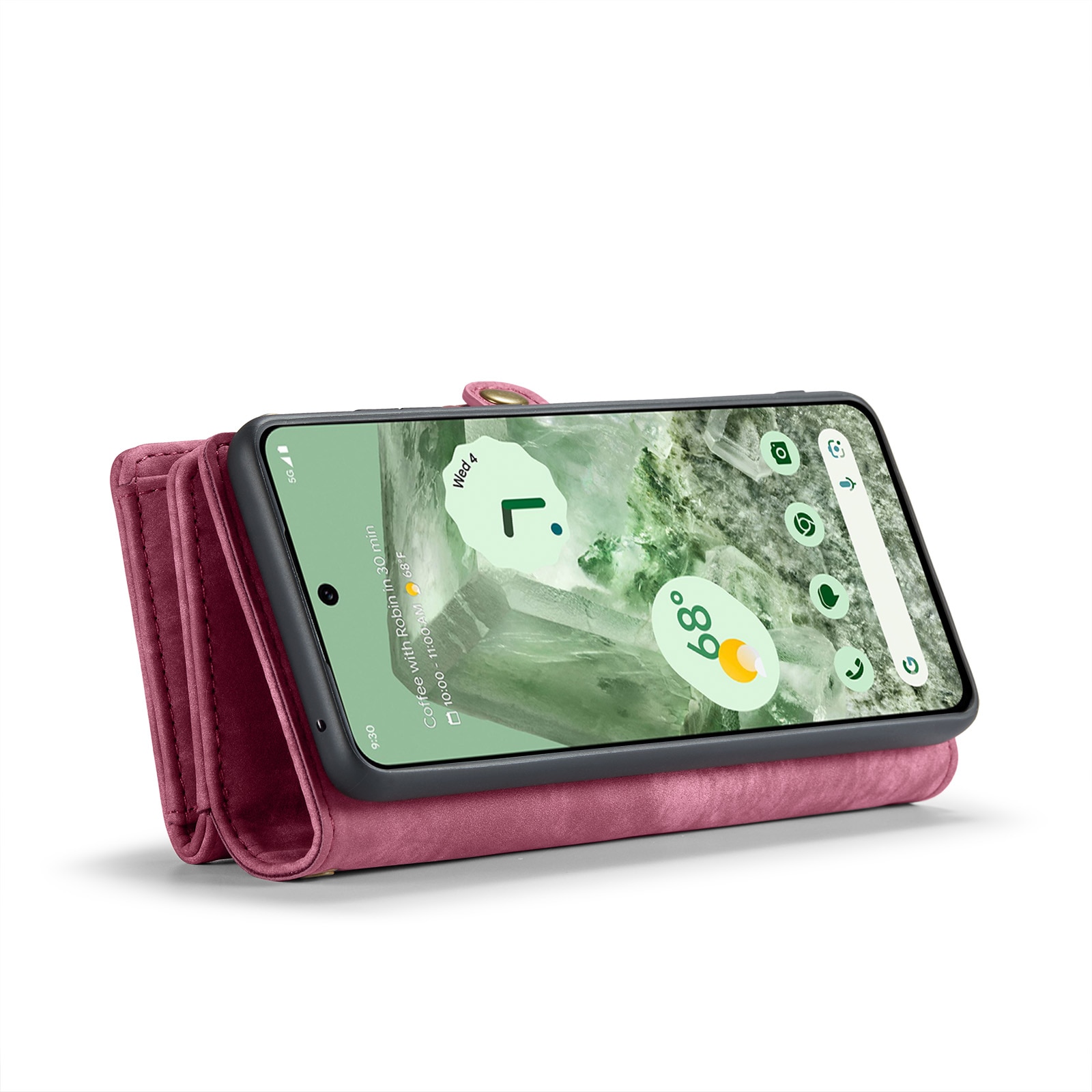 Étui portefeuille multi-cartes Google Pixel 8a, Rouge