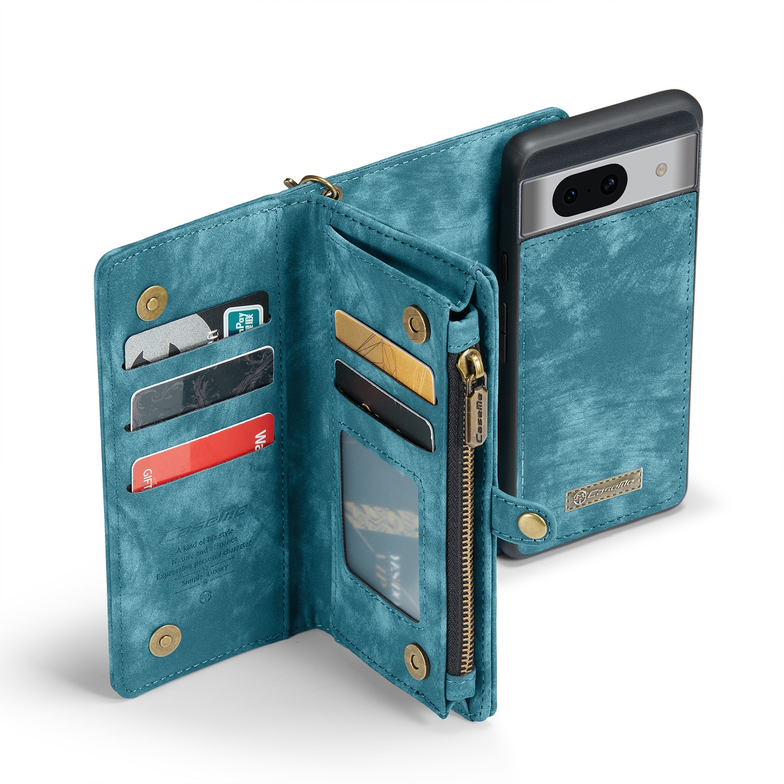 Étui portefeuille multi-cartes Google Pixel 8a, Bleu