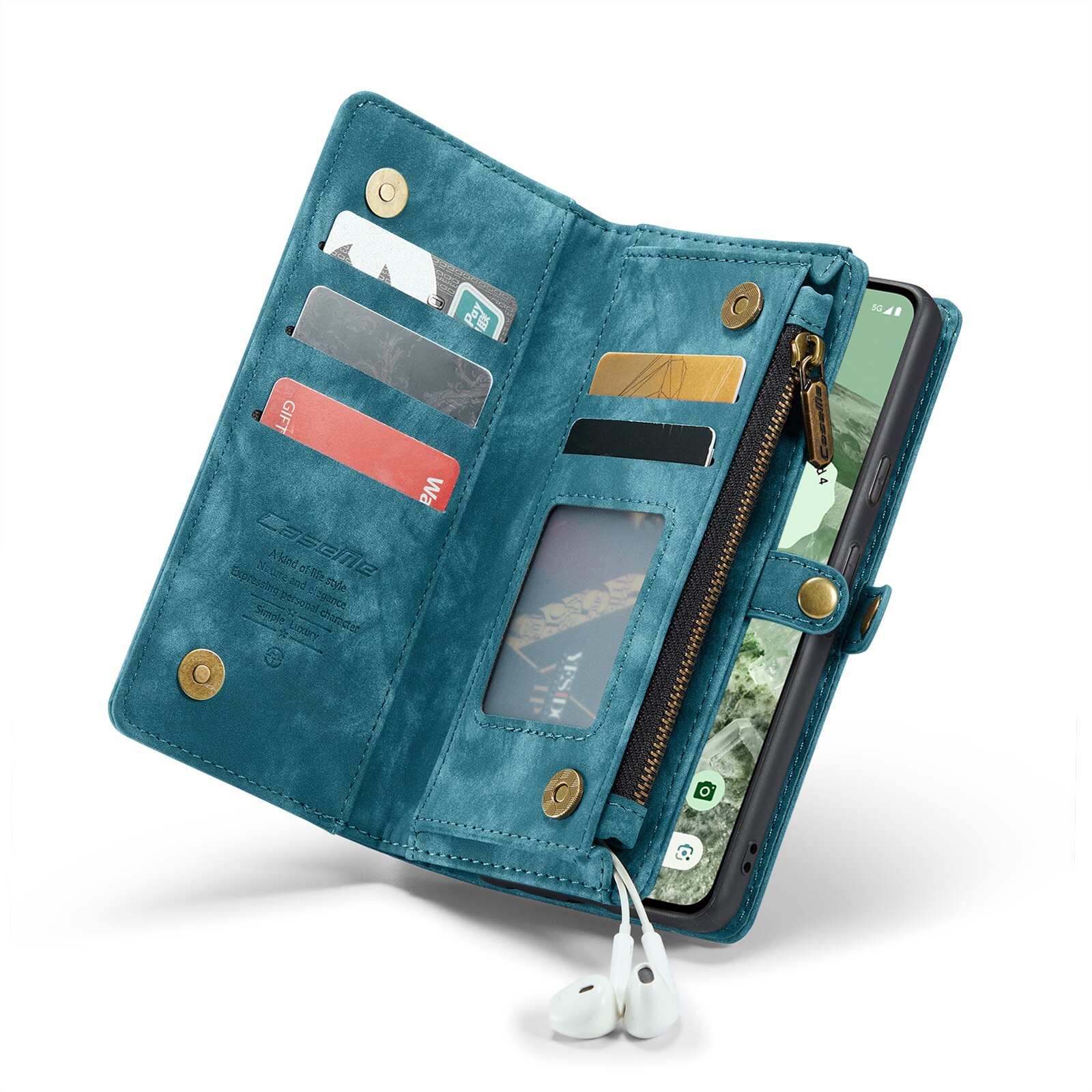 Étui portefeuille multi-cartes Google Pixel 8a, Bleu