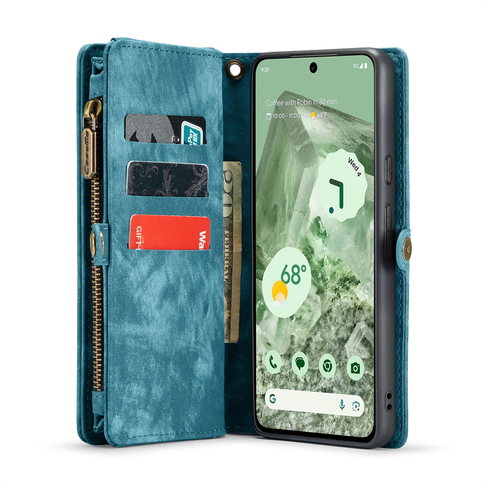 Étui portefeuille multi-cartes Google Pixel 8a, Bleu