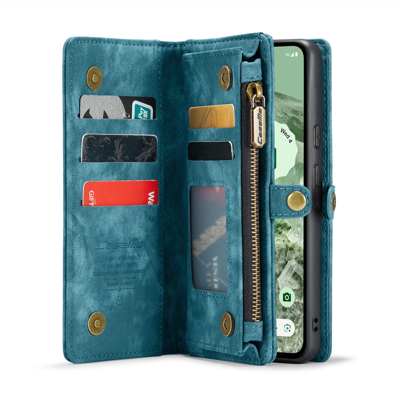 Étui portefeuille multi-cartes Google Pixel 8a, Bleu