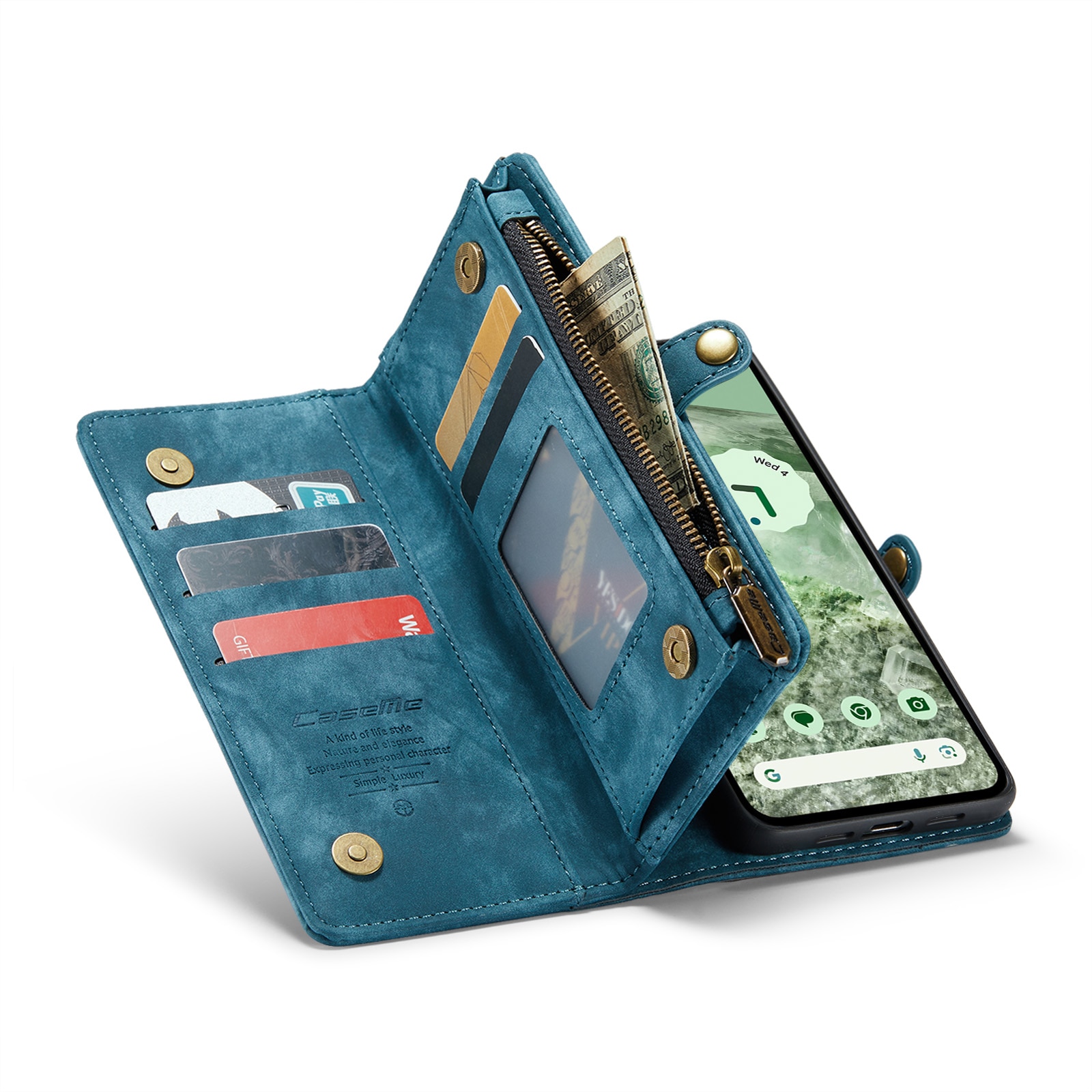 Étui portefeuille multi-cartes Google Pixel 8a, Bleu