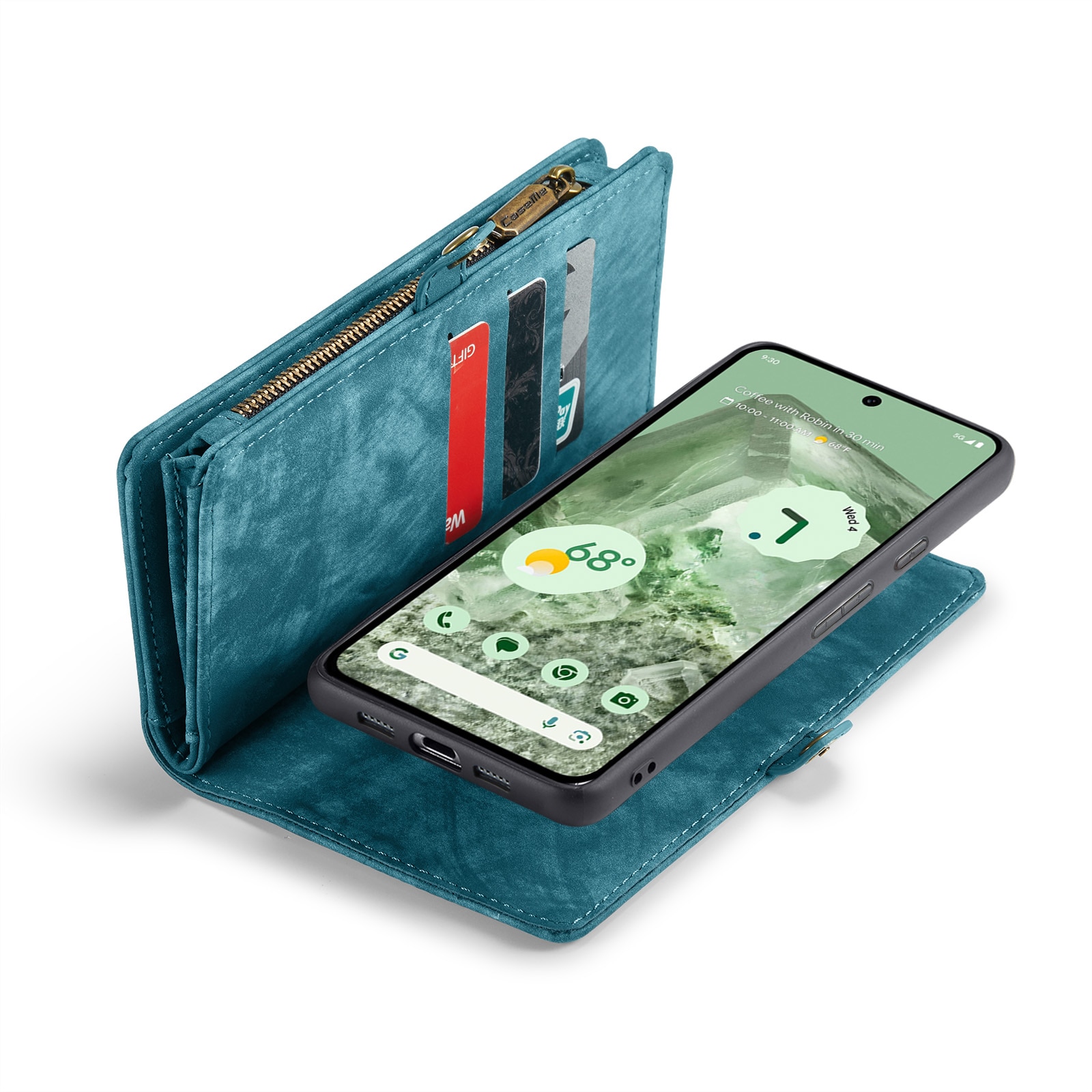 Étui portefeuille multi-cartes Google Pixel 8a, Bleu