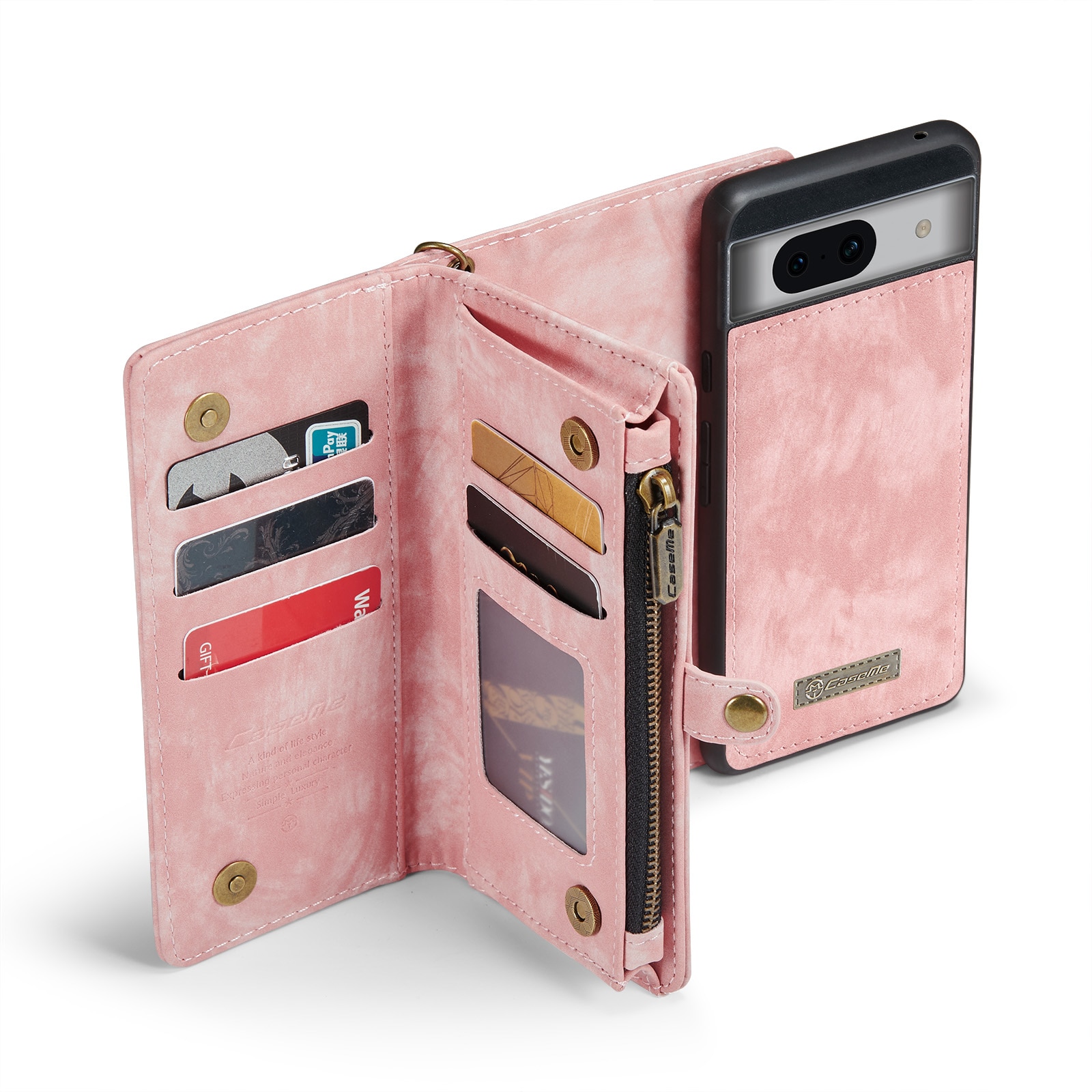 Étui portefeuille multi-cartes Google Pixel 8a, Rose