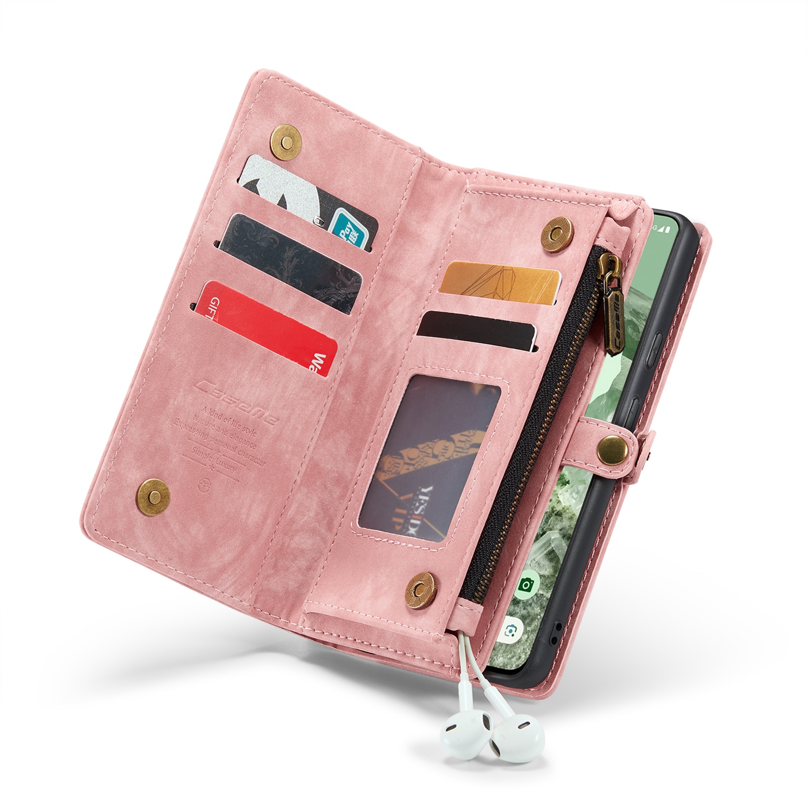 Étui portefeuille multi-cartes Google Pixel 8a, Rose