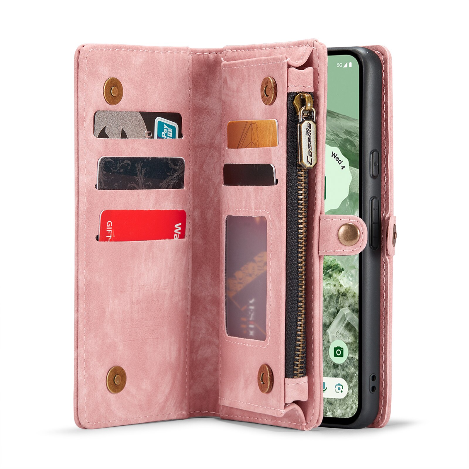 Étui portefeuille multi-cartes Google Pixel 8a, Rose