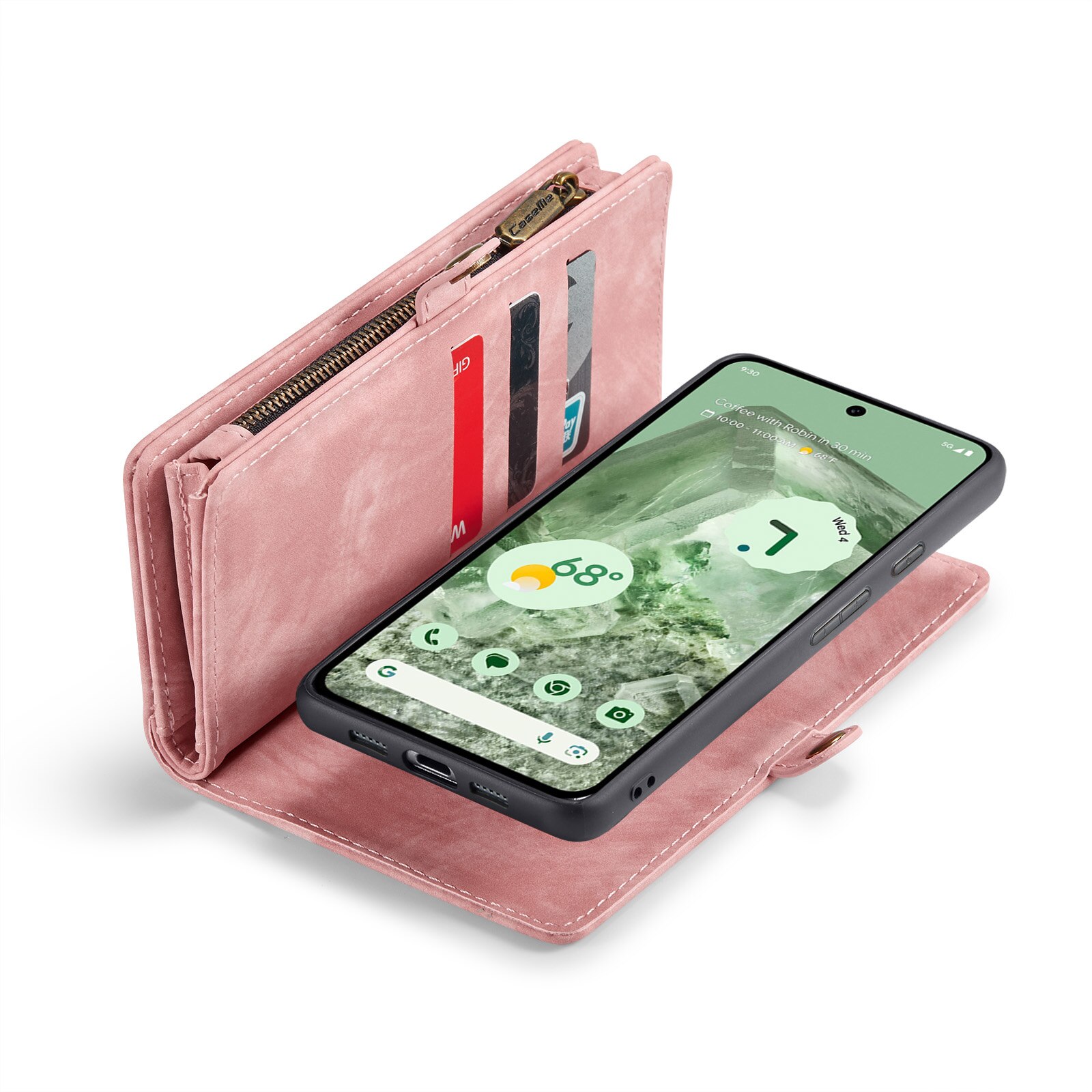 Étui portefeuille multi-cartes Google Pixel 8a, Rose