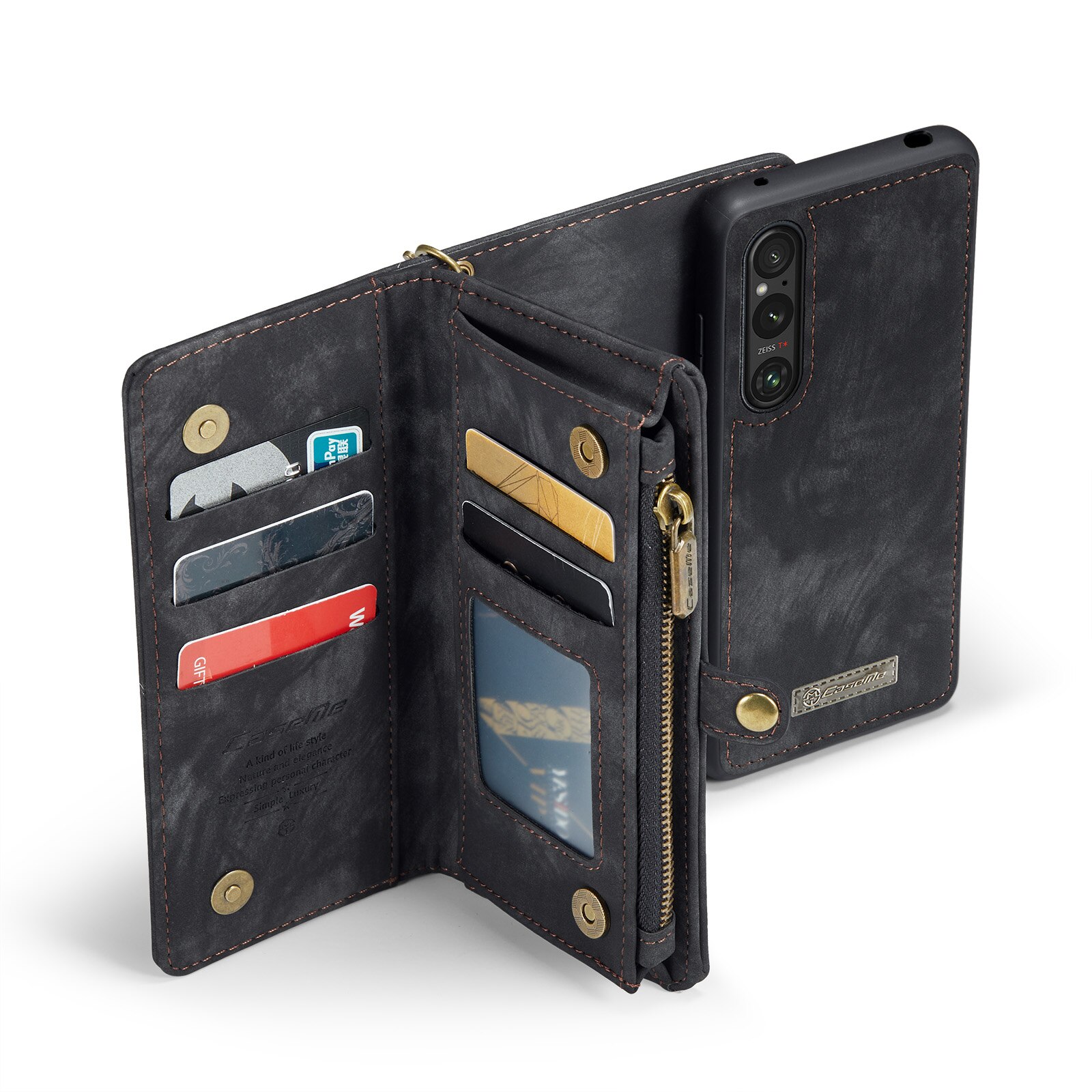 Étui portefeuille multi-cartes Sony Xperia 10 VI, Gris