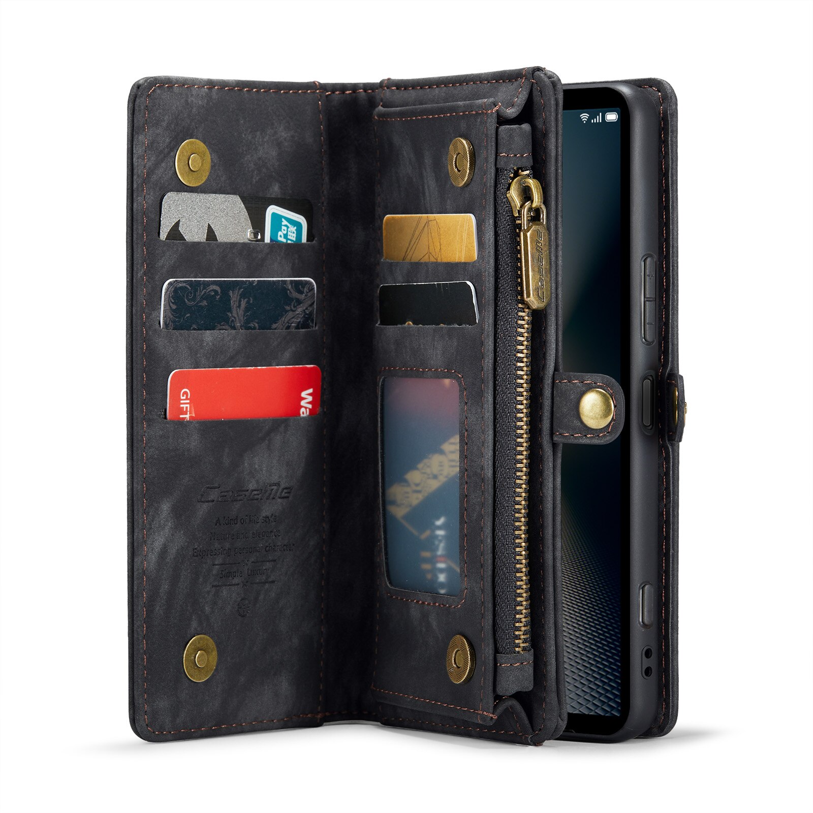 Étui portefeuille multi-cartes Sony Xperia 10 VI, Gris