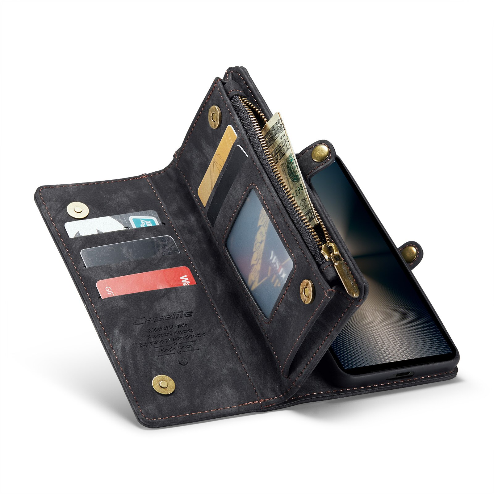 Étui portefeuille multi-cartes Sony Xperia 10 VI, Gris