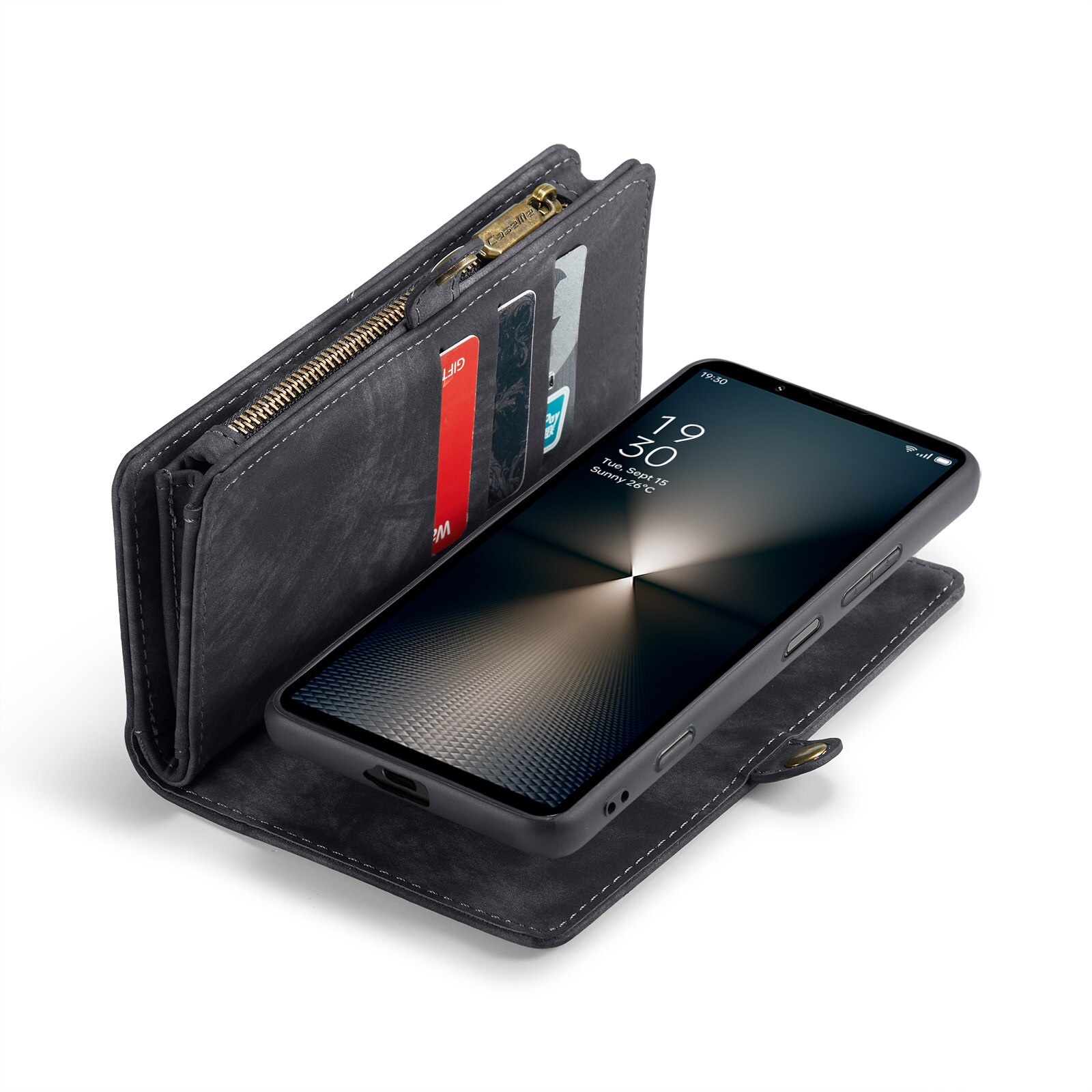 Étui portefeuille multi-cartes Sony Xperia 10 VI, Gris