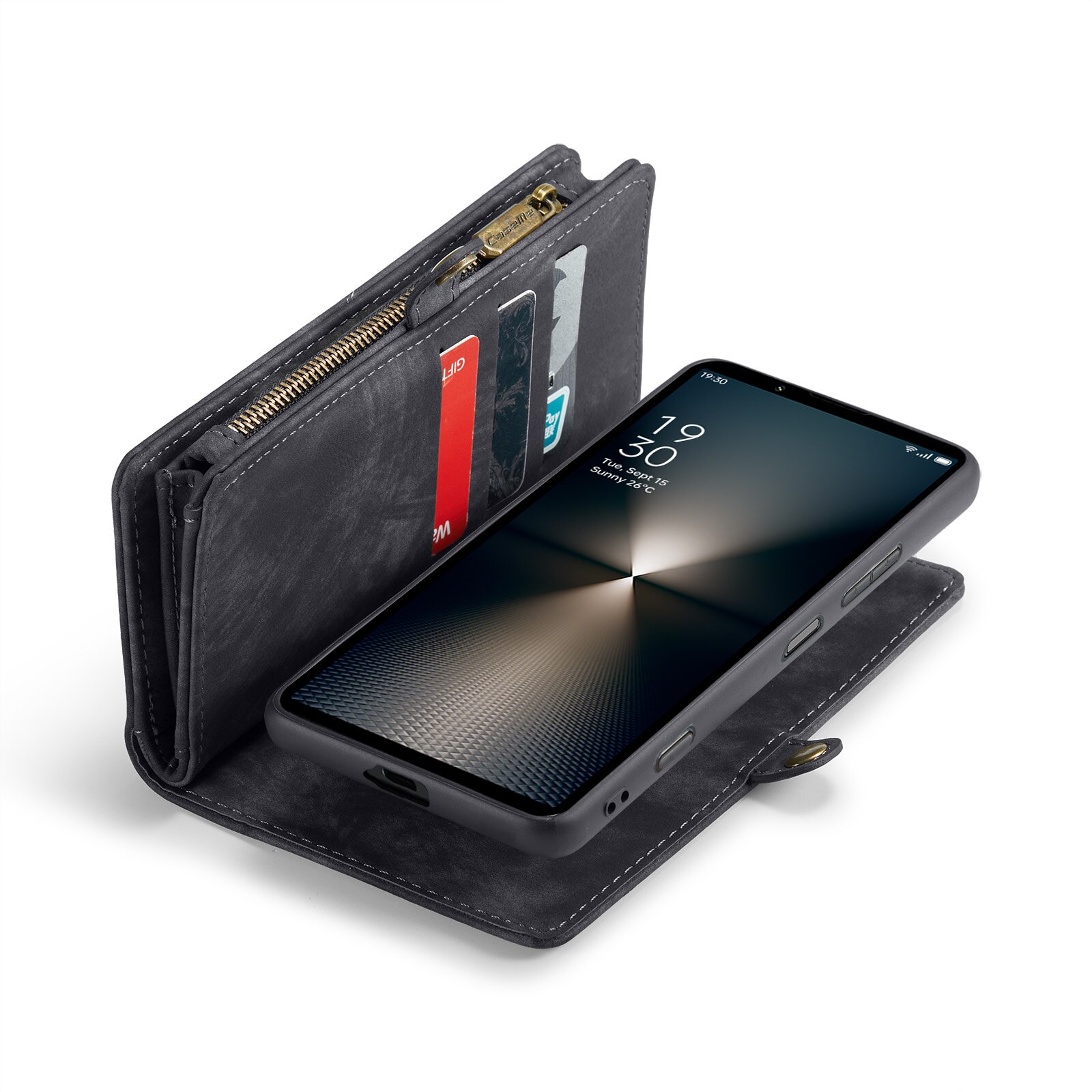 Étui portefeuille multi-cartes Sony Xperia 10 VI, gris