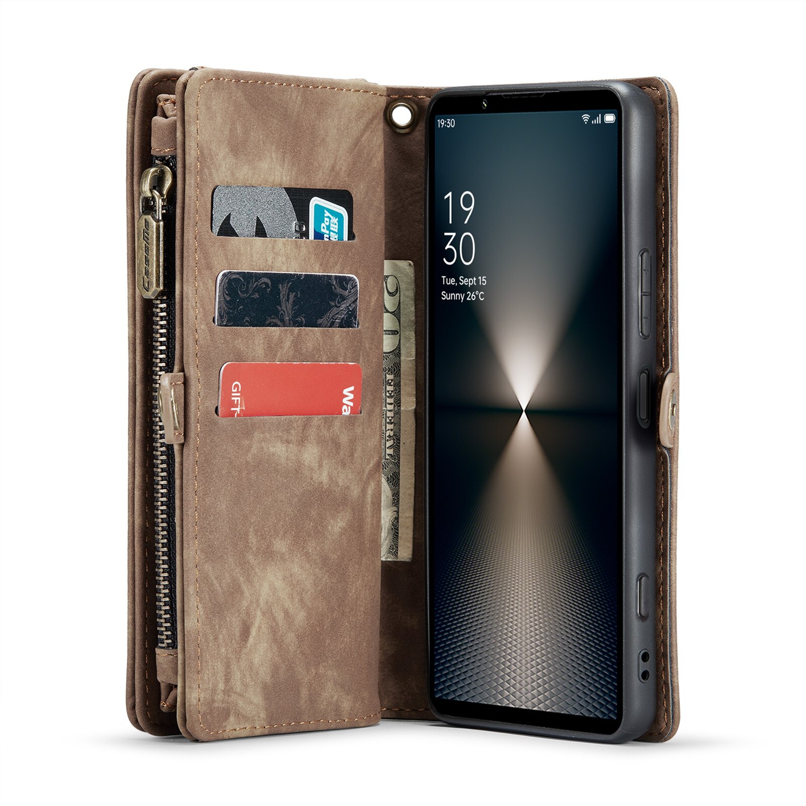 Étui portefeuille multi-cartes Sony Xperia 10 VI, marron