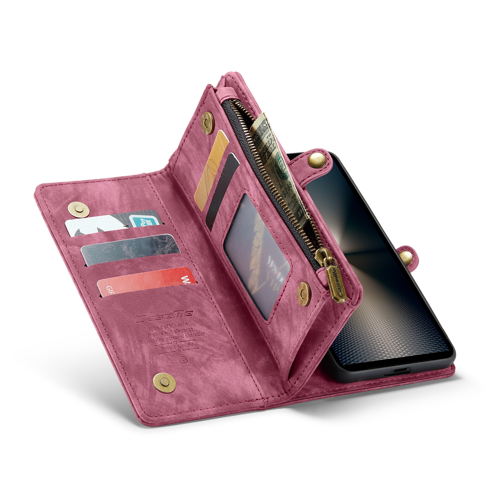 Étui portefeuille multi-cartes Sony Xperia 10 VI, Rouge