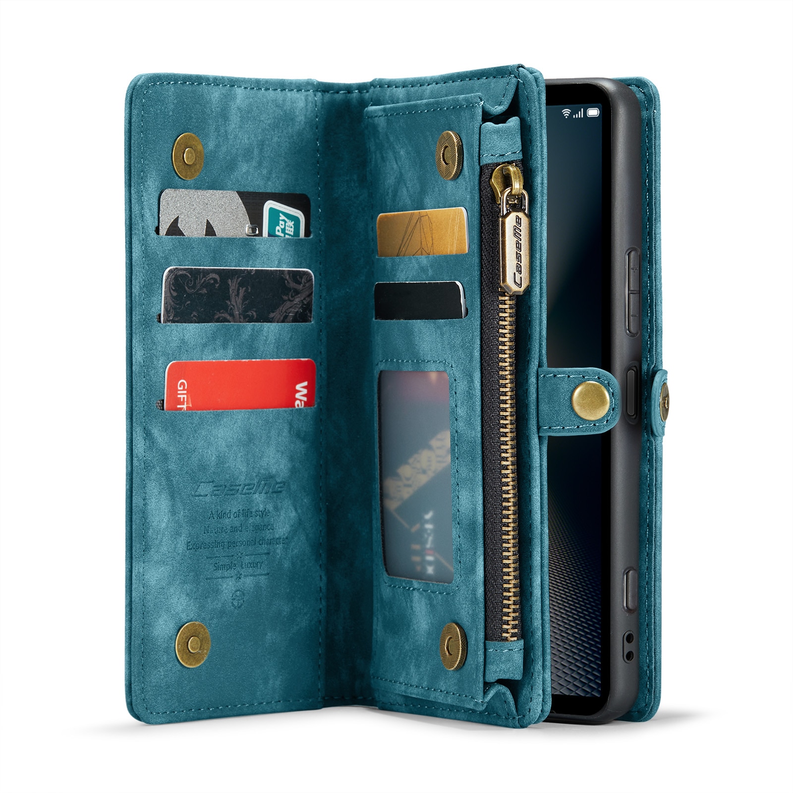 Étui portefeuille multi-cartes Sony Xperia 10 VI, bleu