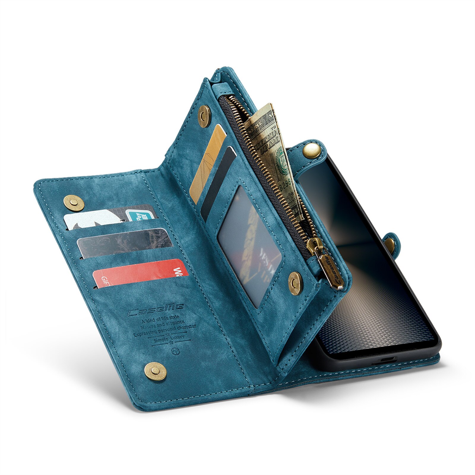 Étui portefeuille multi-cartes Sony Xperia 10 VI, Bleu