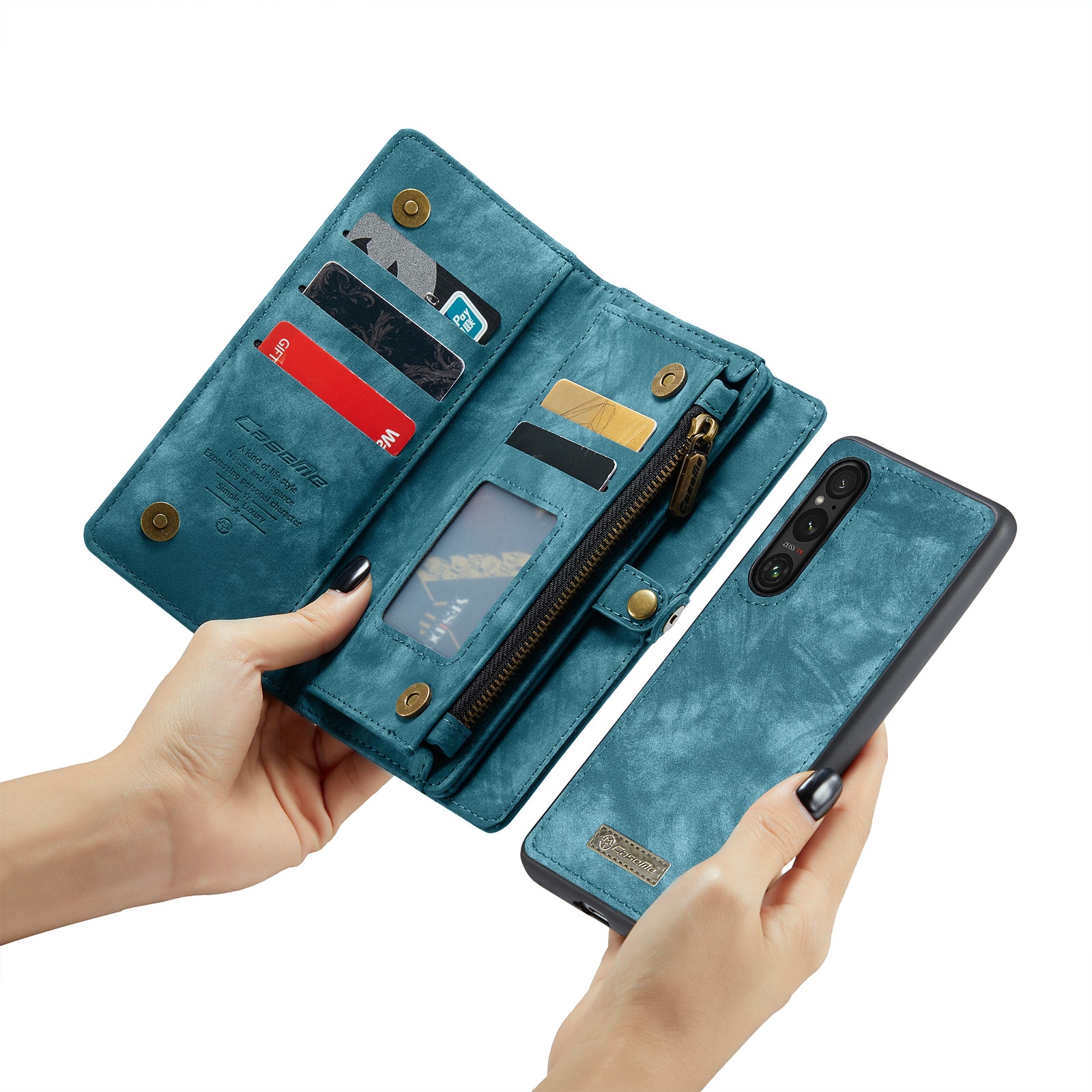 Étui portefeuille multi-cartes Sony Xperia 10 VI, bleu