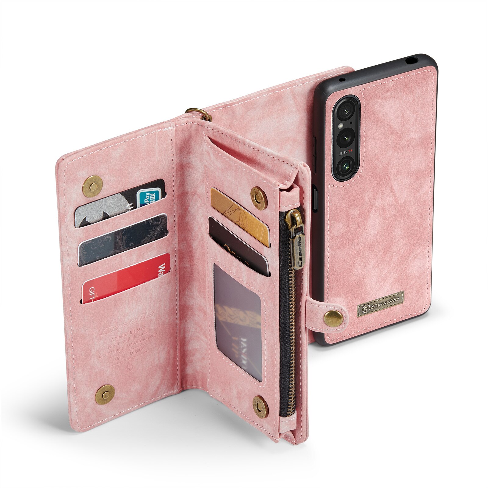 Étui portefeuille multi-cartes Sony Xperia 10 VI, rose