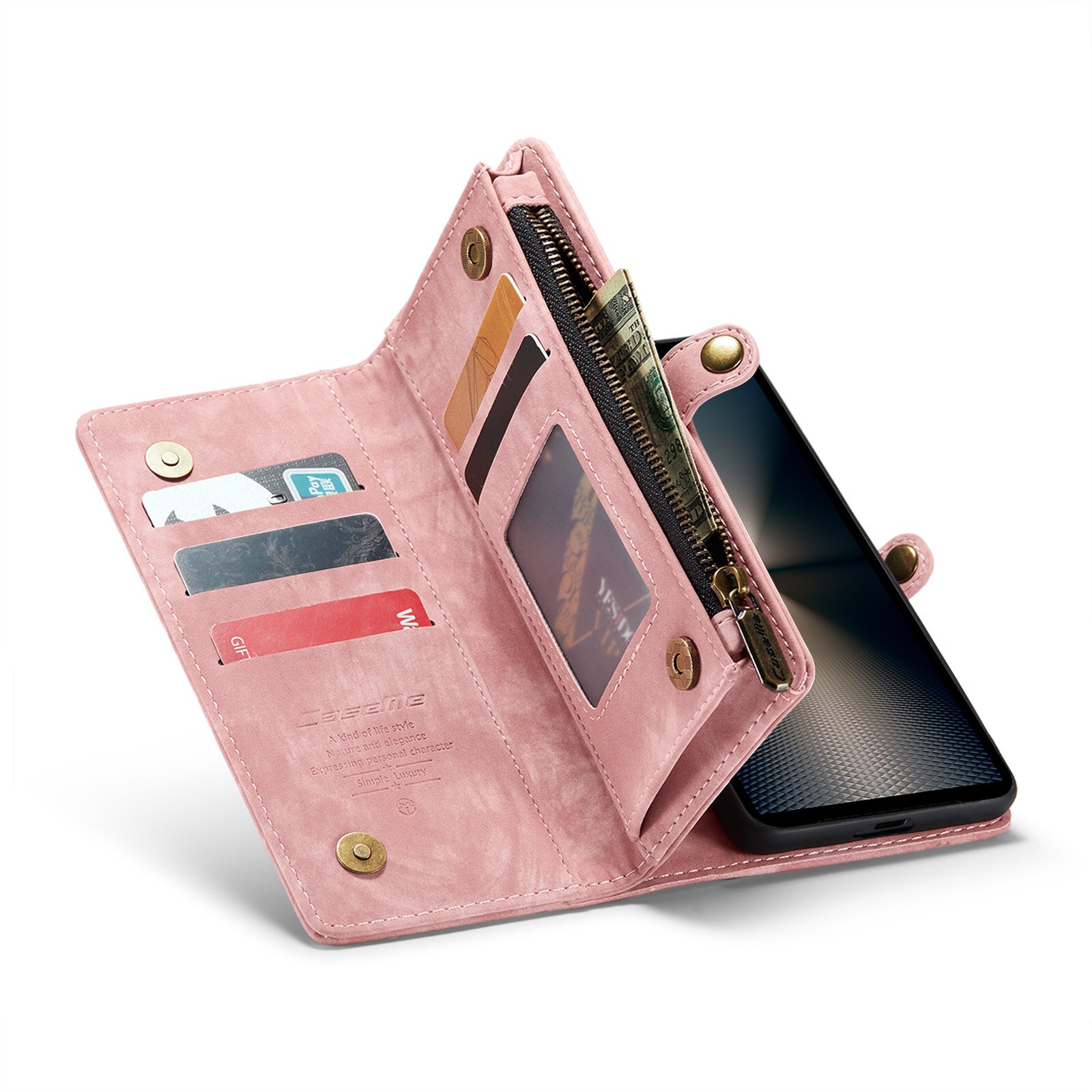 Étui portefeuille multi-cartes Sony Xperia 10 VI, Rose