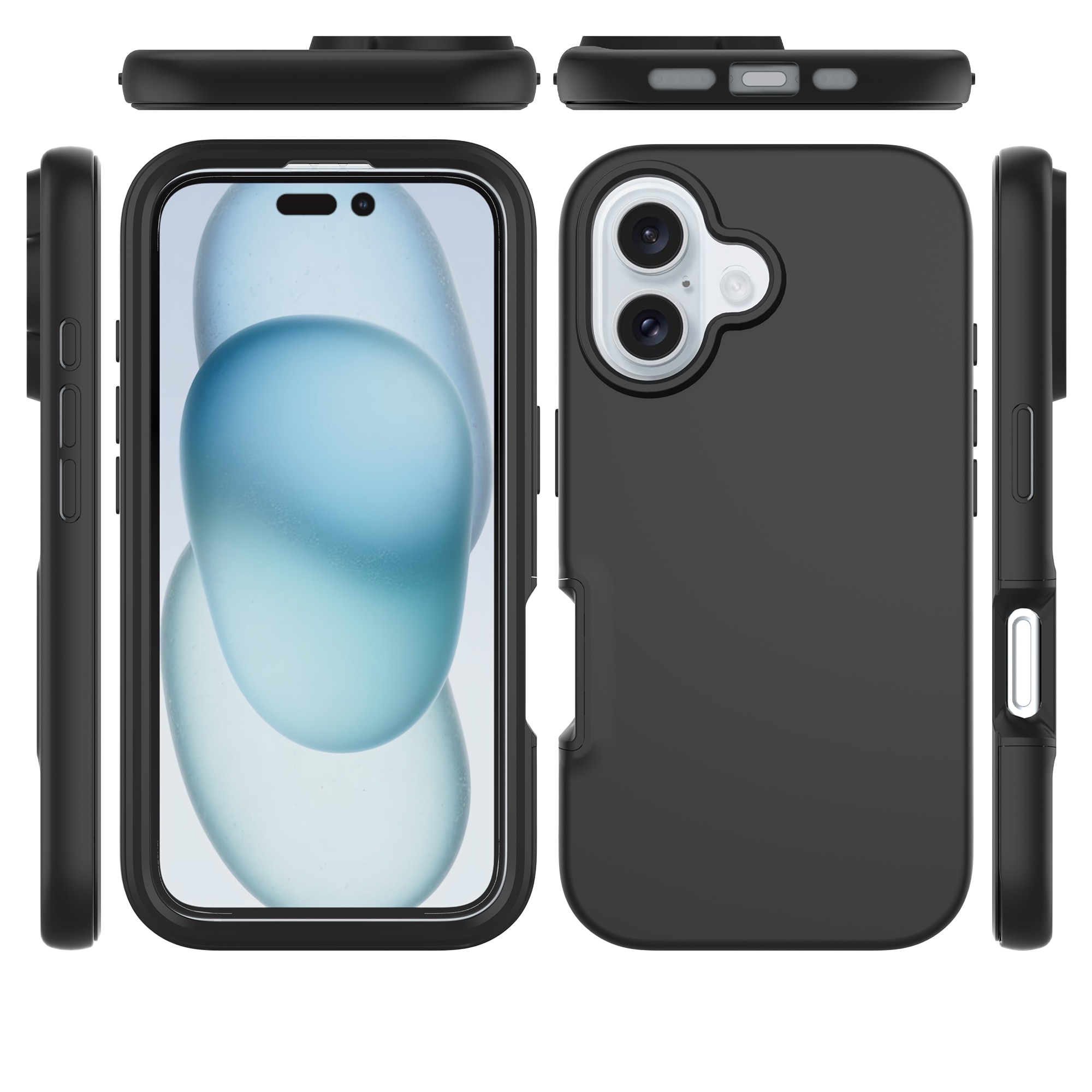 Coque Full Protection iPhone 16, Noir