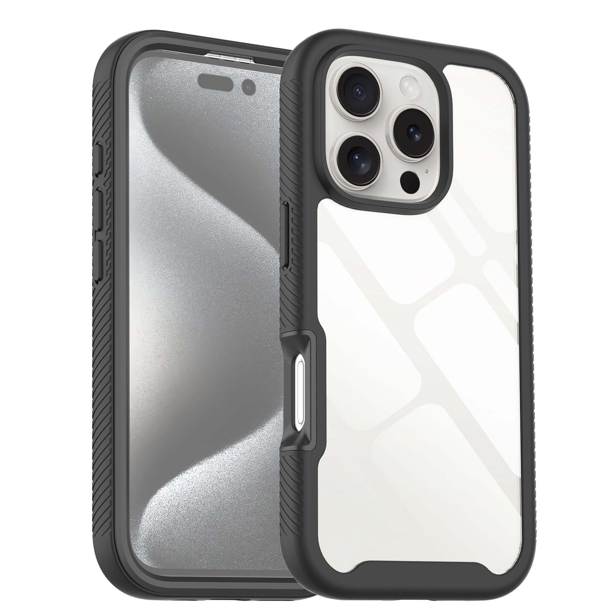 Coque Full Protection iPhone 16 Pro Max, Noir  / transparent