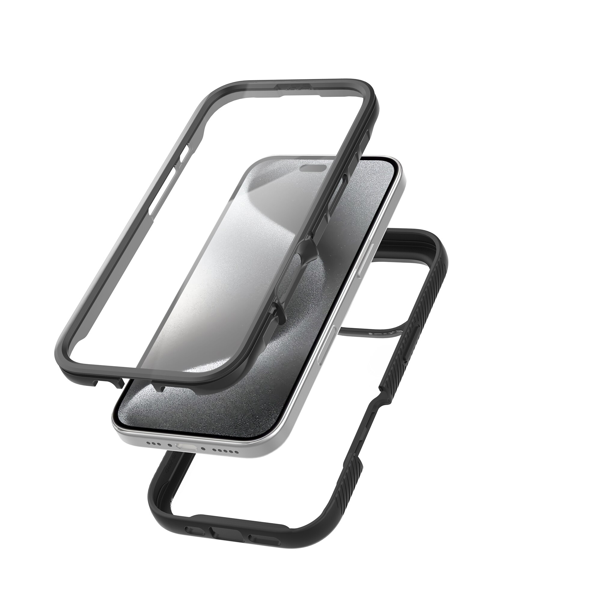 Coque Full Protection iPhone 16 Pro Max, Noir  / transparent