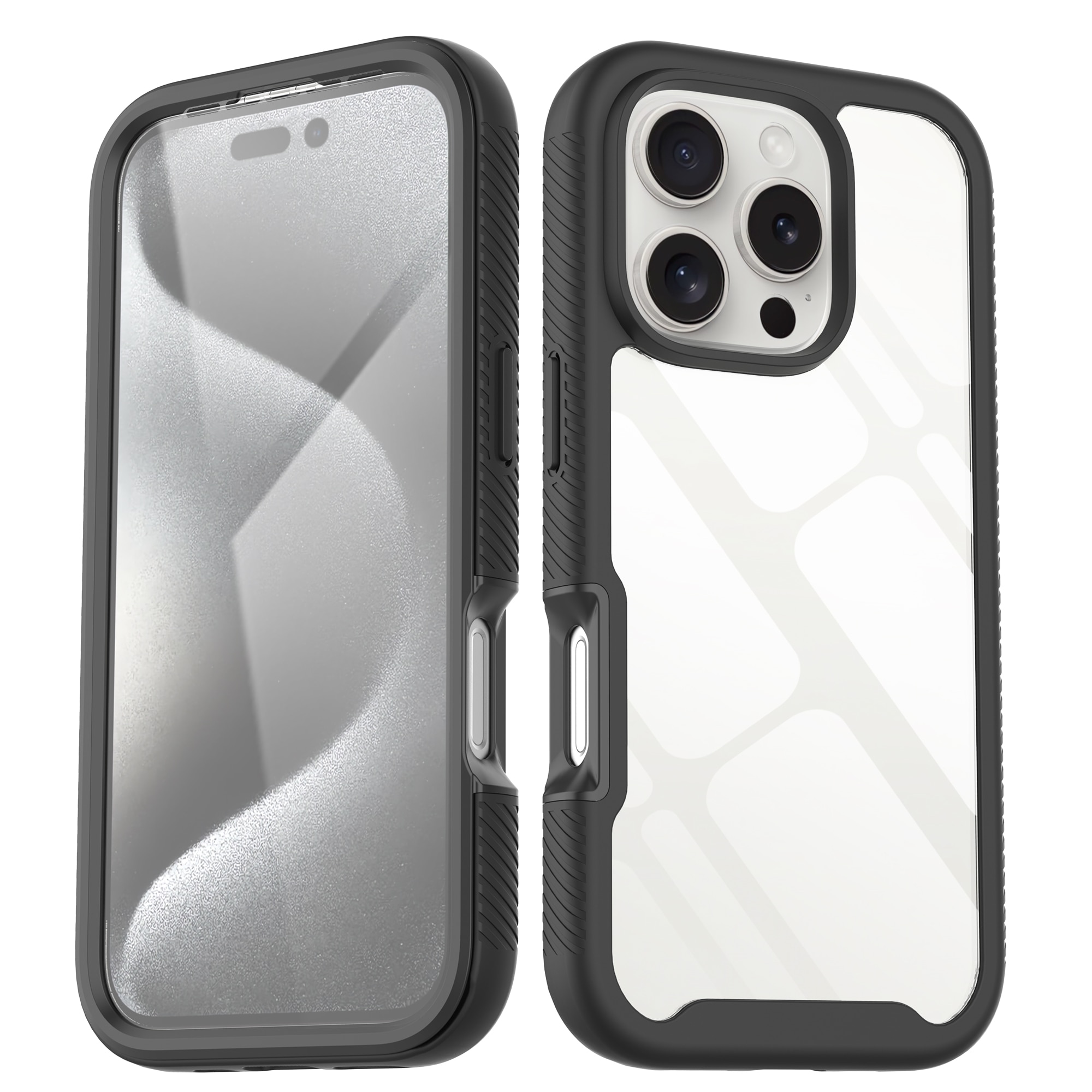 Coque Full Protection iPhone 16 Pro Max, Noir  / transparent
