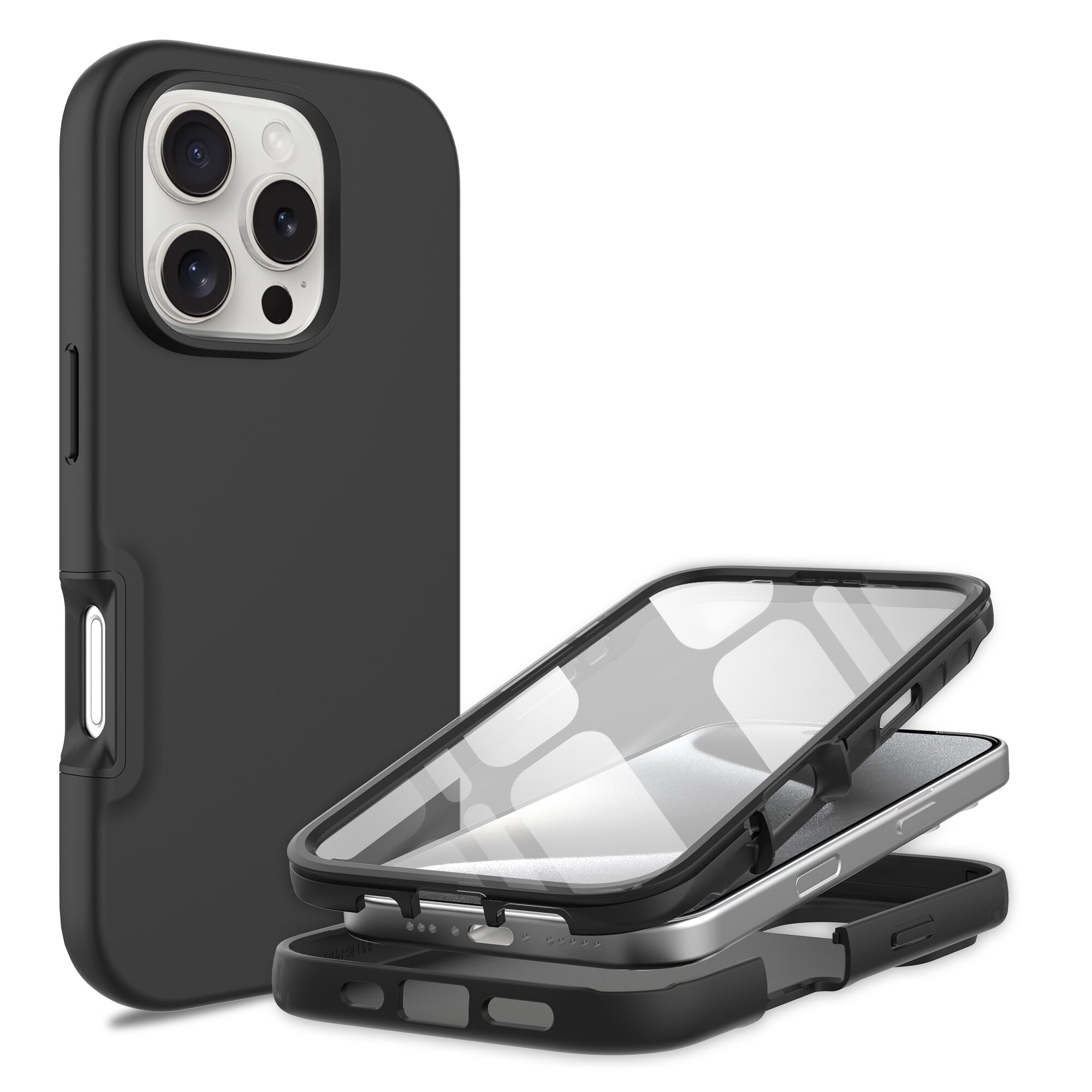 Coque Full Protection iPhone 16 Pro, Noir