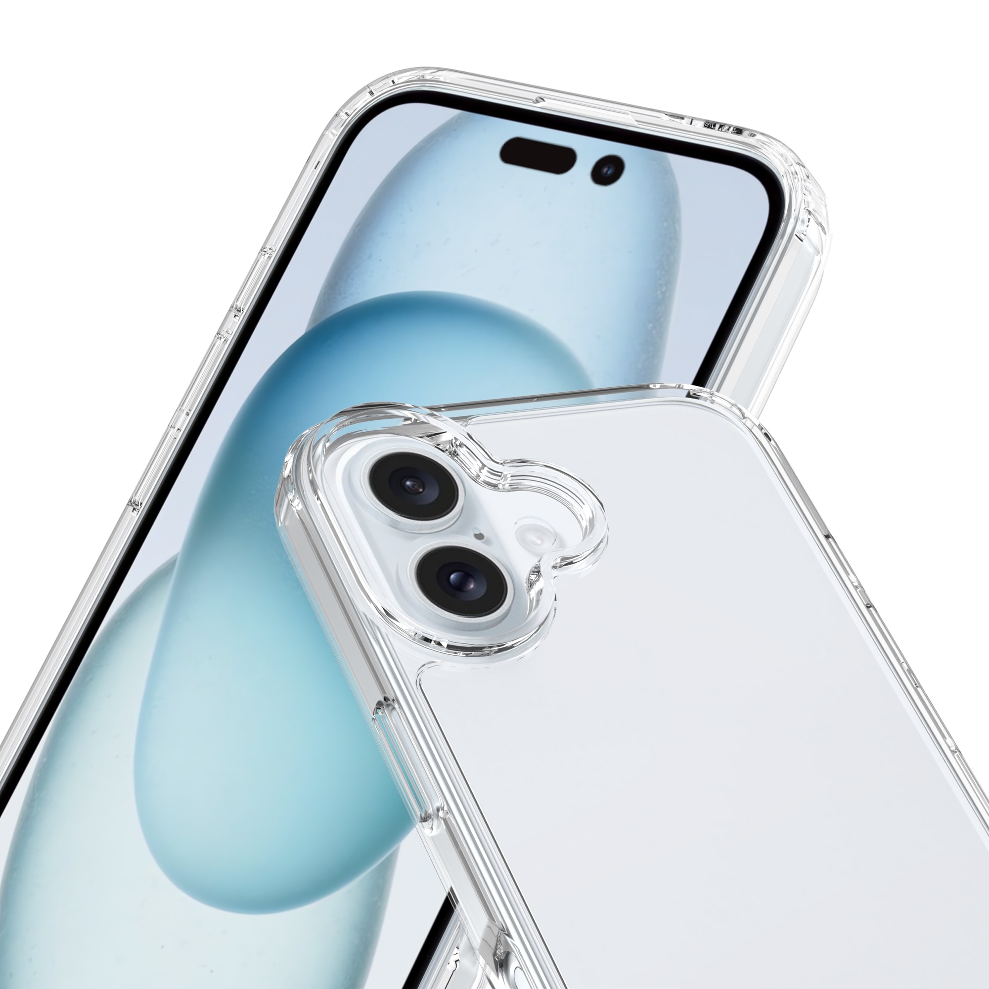 Coque hybride pour iPhone 16 Plus, Transparent