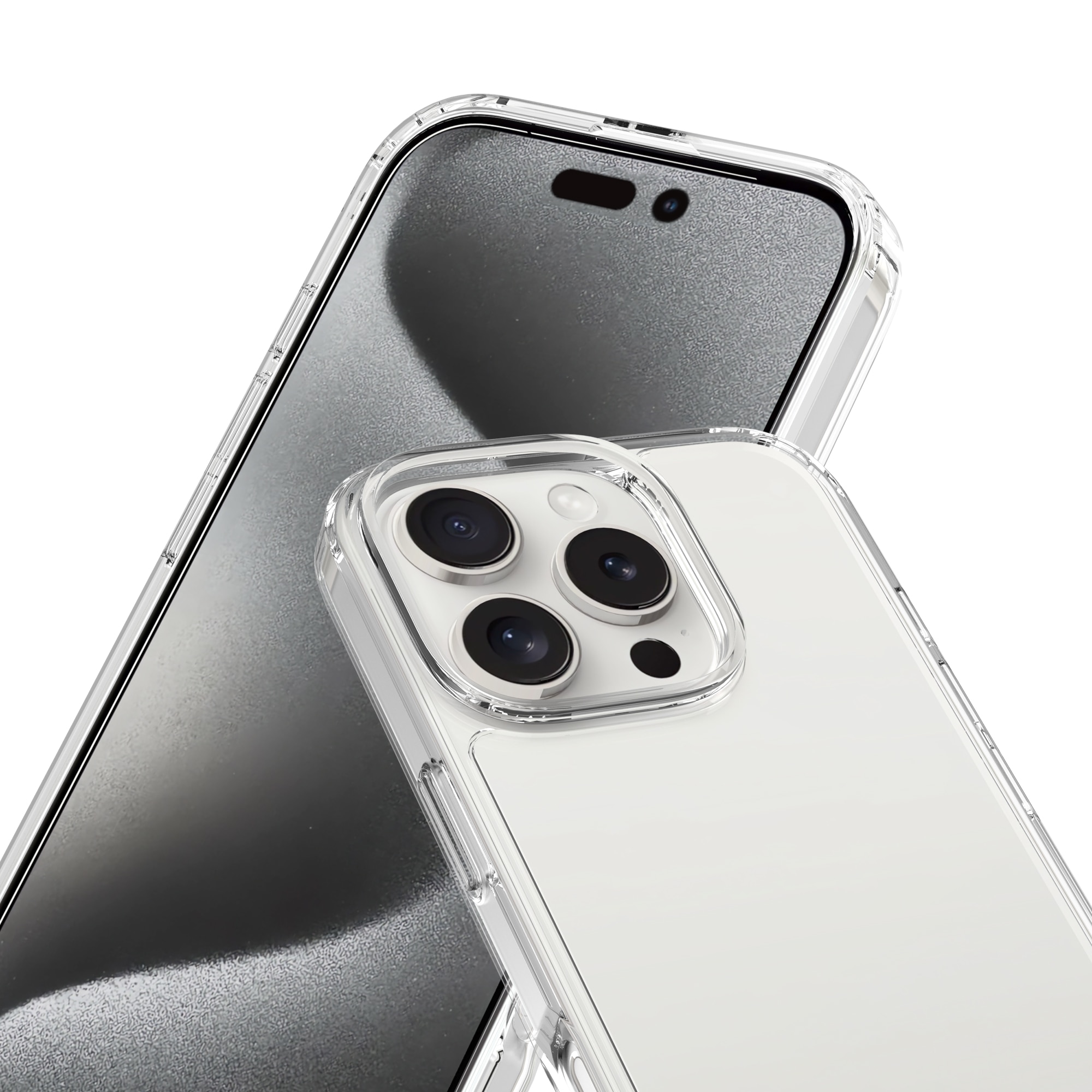 Coque hybride pour iPhone 16 Pro Max, Transparent