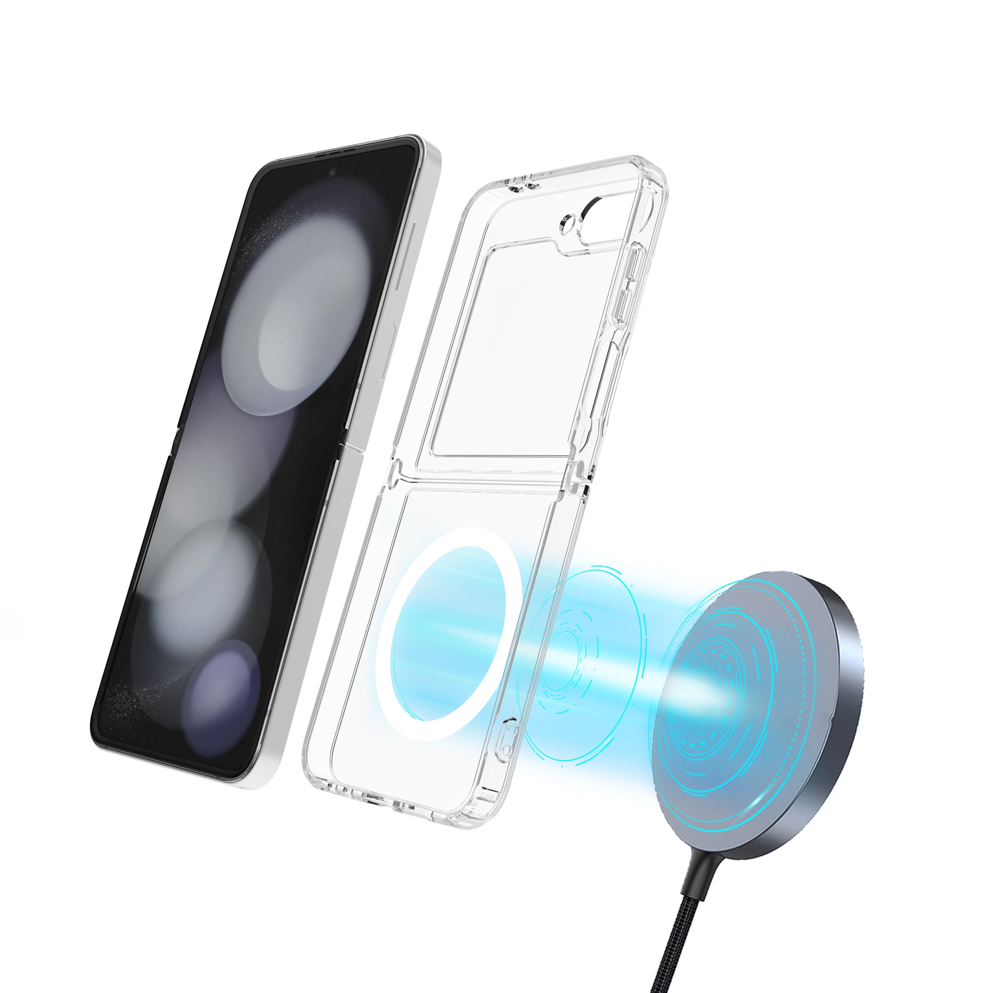 Coque hybride MagSafe Samsung Galaxy Z Flip 6 Transparent