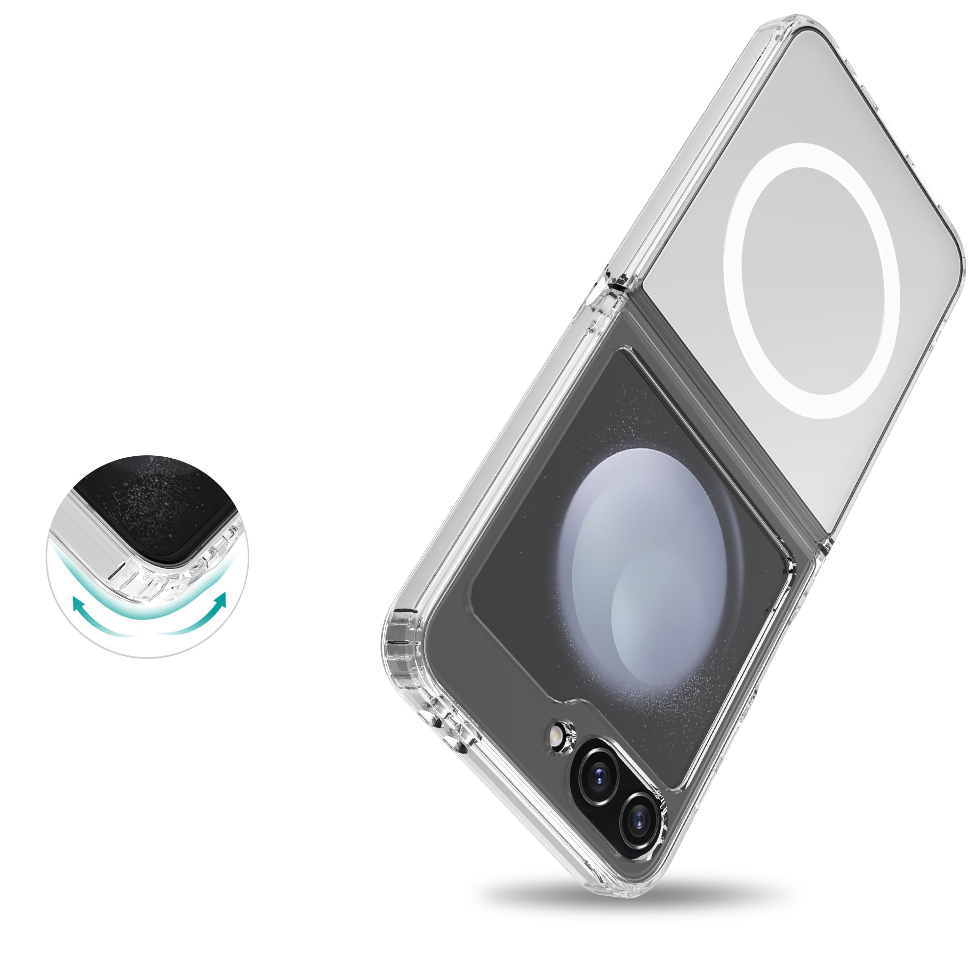 Coque hybride MagSafe Samsung Galaxy Z Flip 6 Transparent