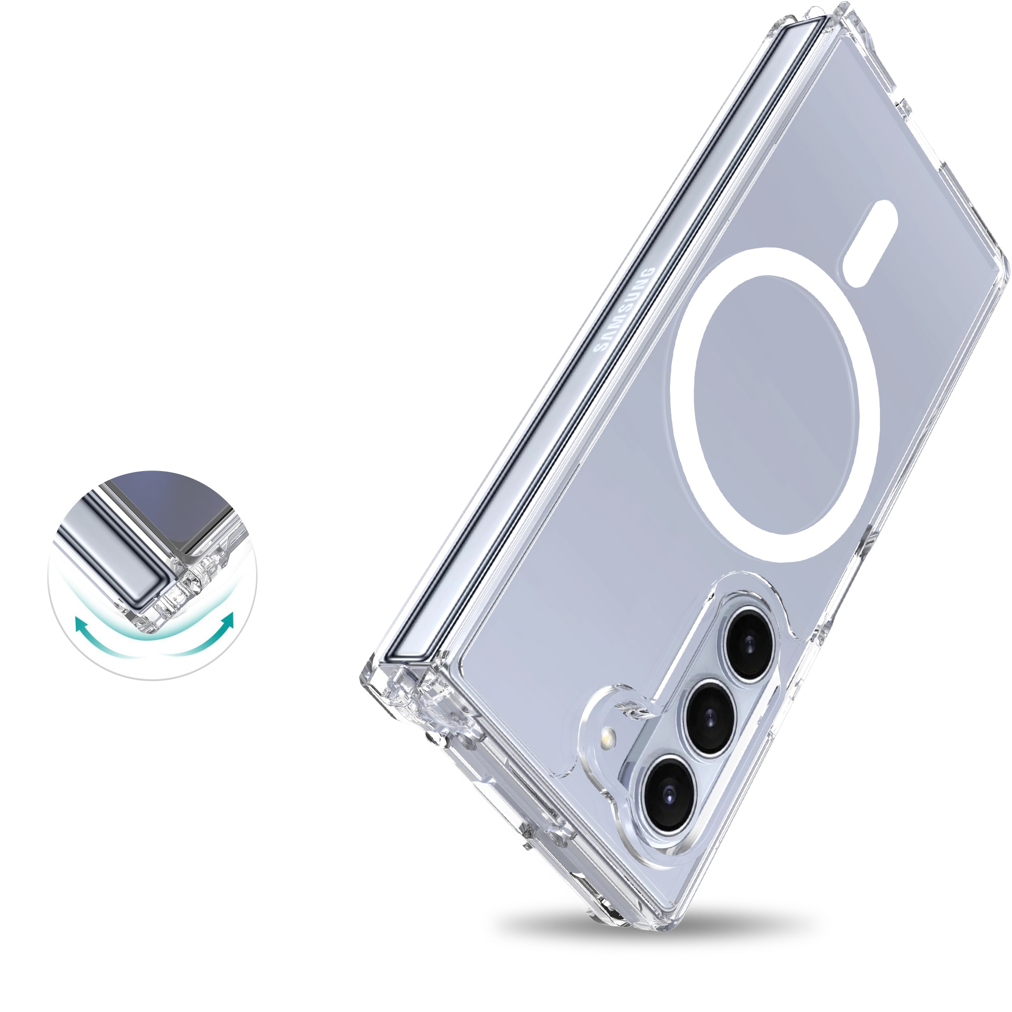 Coque hybride MagSafe Samsung Galaxy Z Fold 6 Transparent
