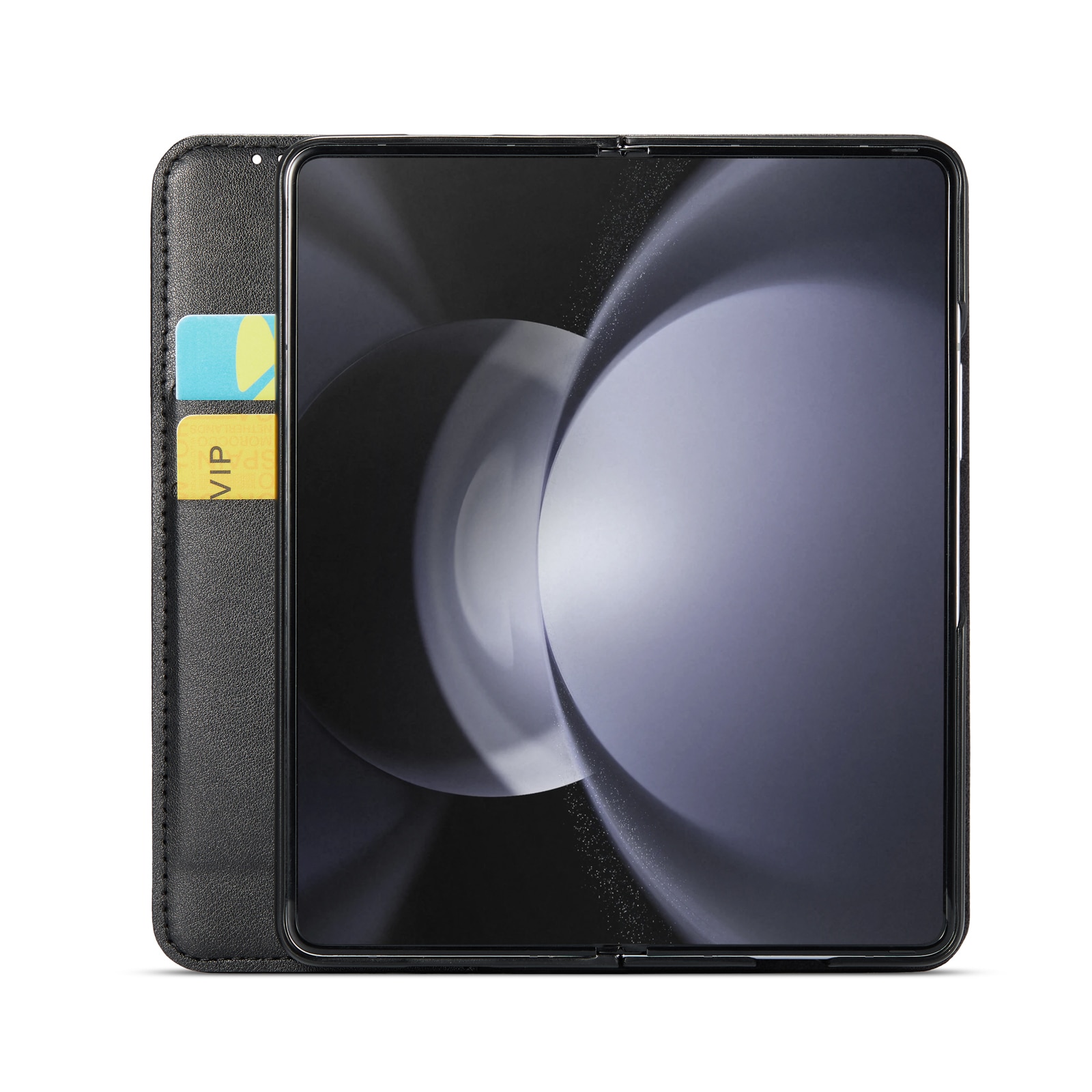 Étui en cuir veritable Samsung Galaxy Z Fold 6, noir