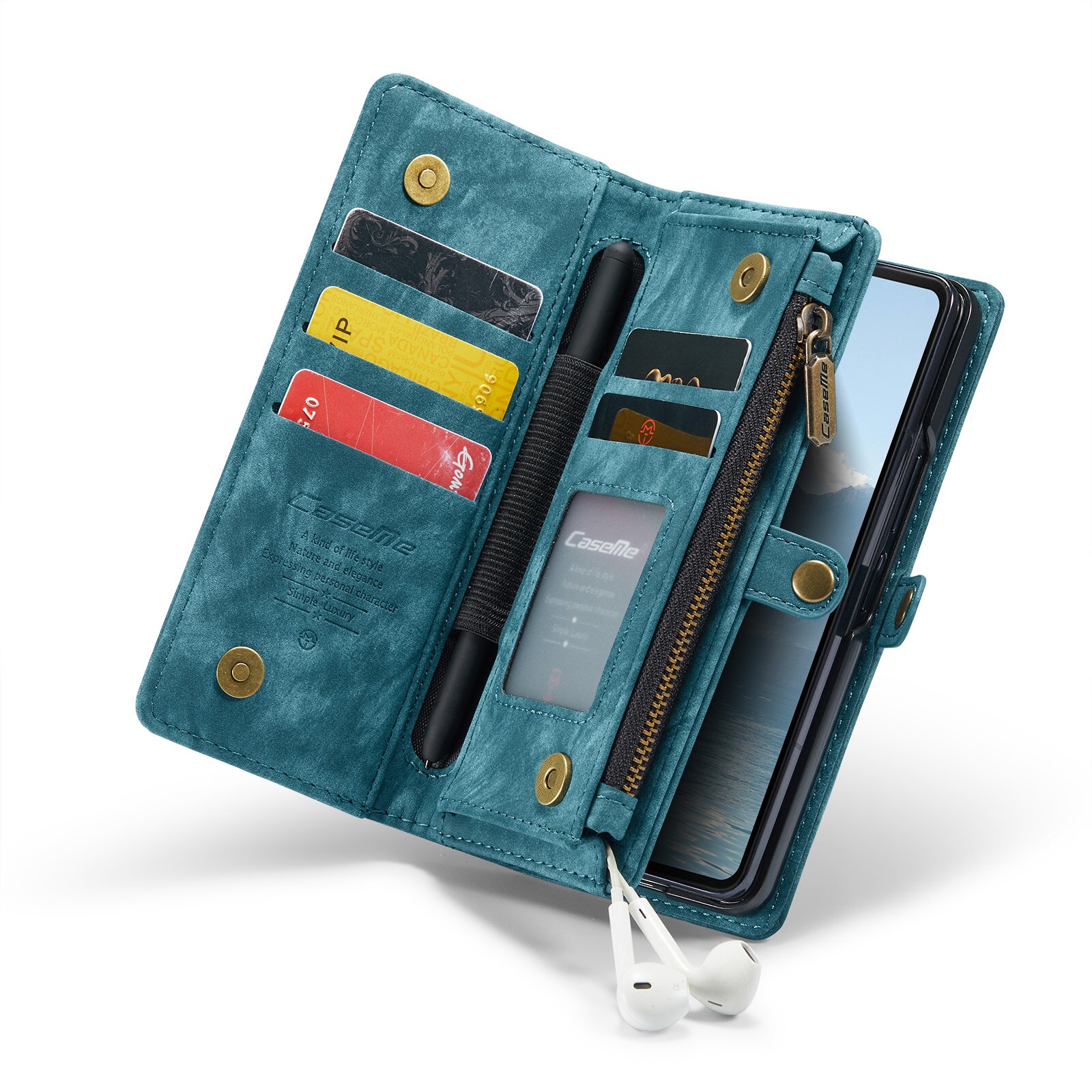 Étui portefeuille multi-cartes Samsung Galaxy Z Fold 6, Bleu