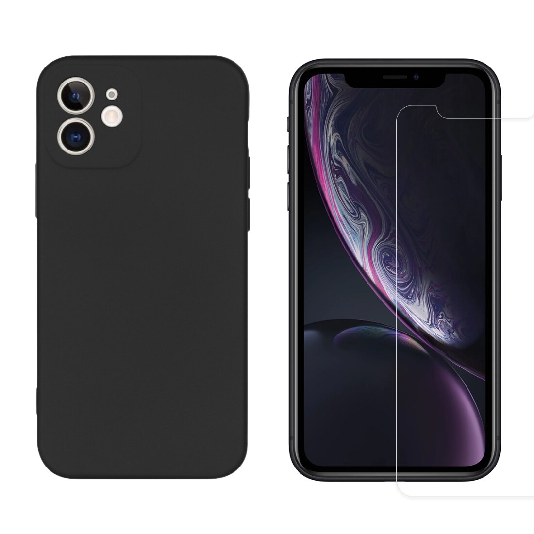 Kit pour iPhone 11 : Coque TPU et protecteur d’écran