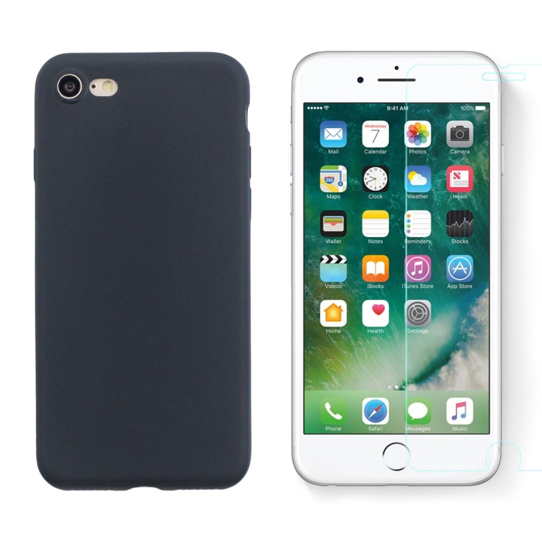 Kit pour iPhone SE (2022) : Coque TPU et protecteur d’écran