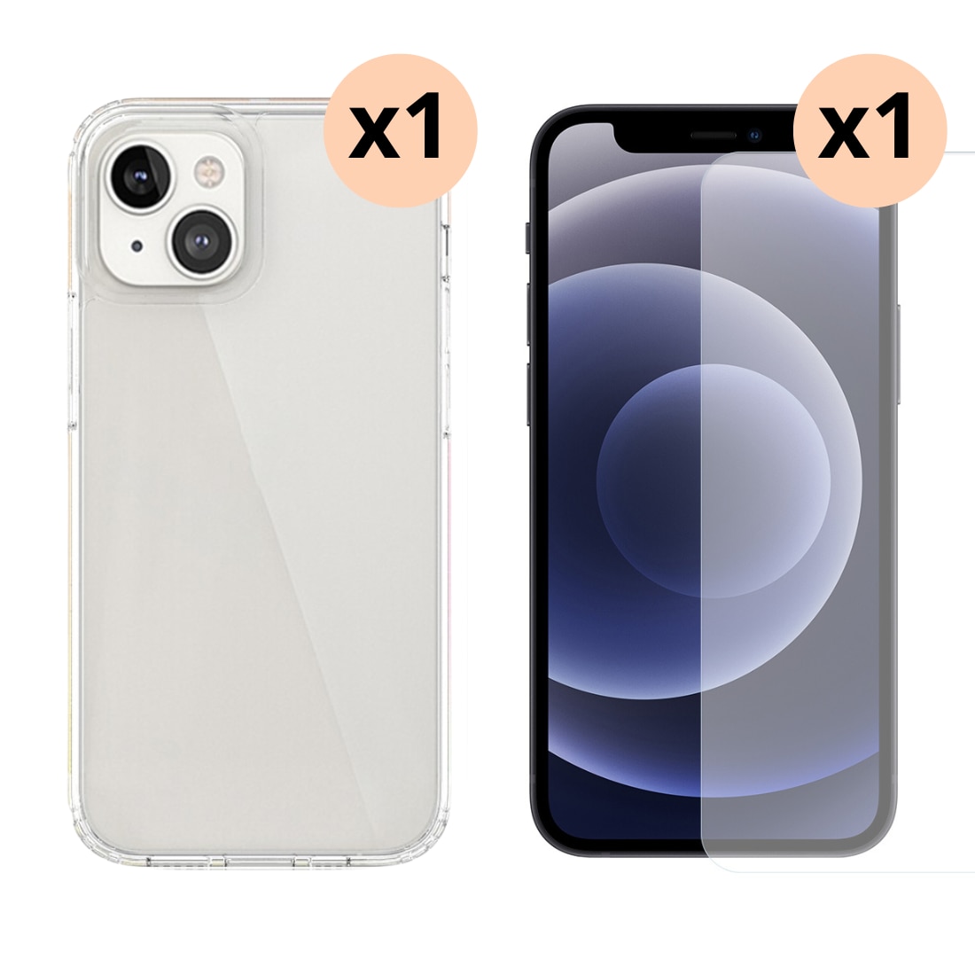 Kit pour iPhone 13 : Coque et protecteur d’écran