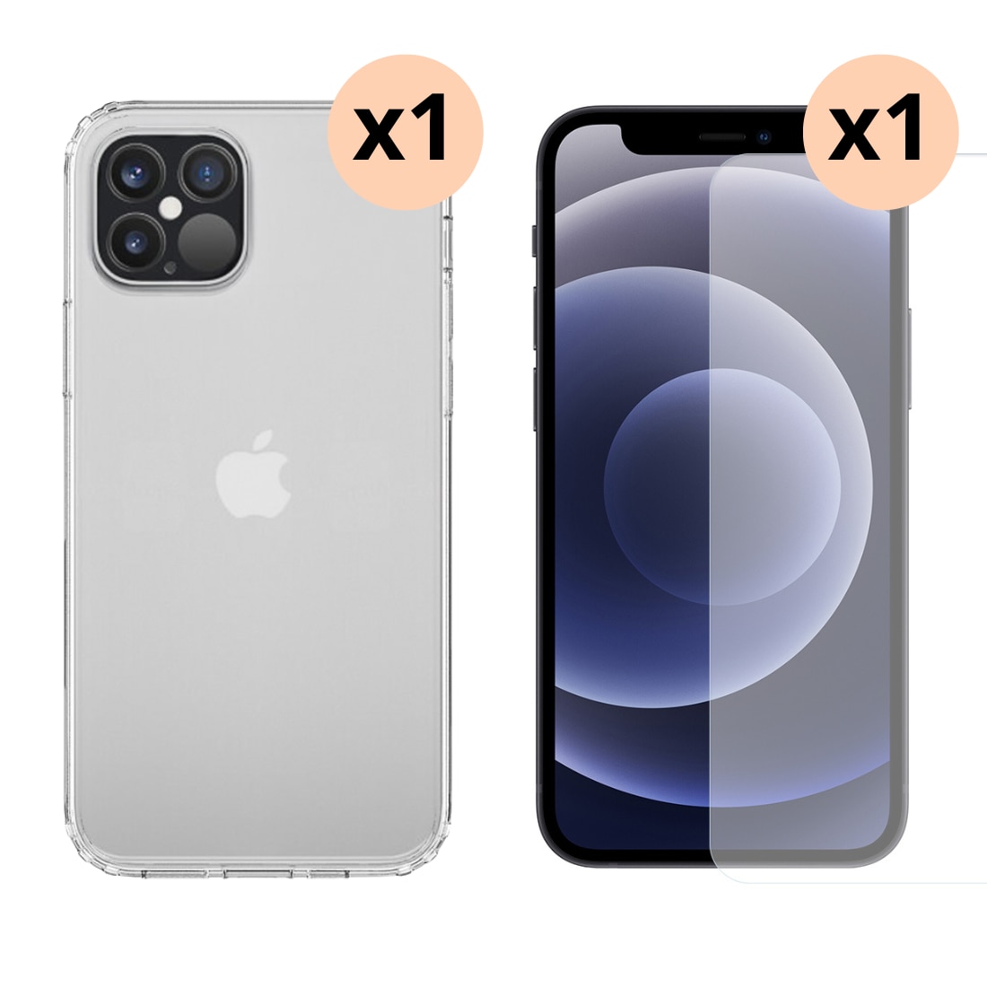 Kit pour iPhone 12/12 Pro : Coque et protecteur d’écran