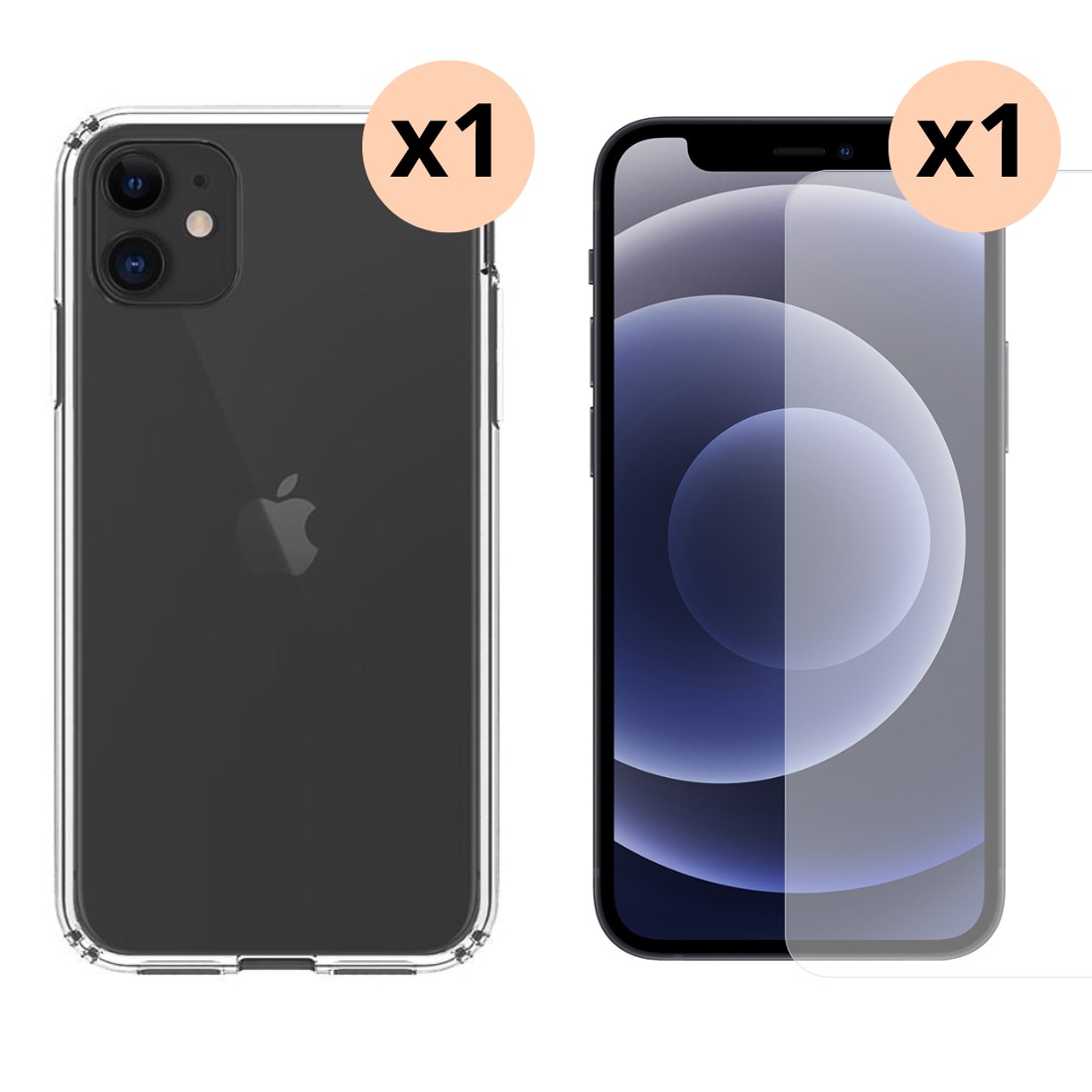 Kit pour iPhone 11 : Coque et protecteur d’écran