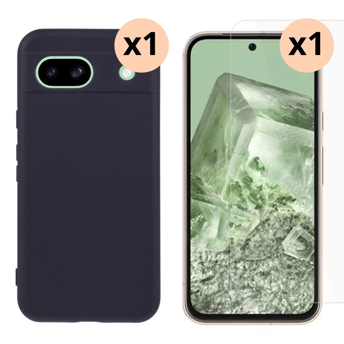 Google Pixel 8a : Coque TPU et protecteur d’écran