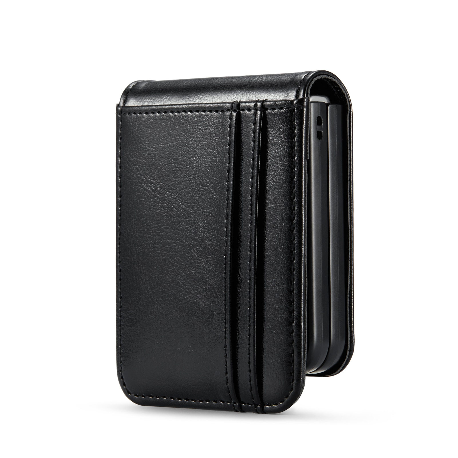 Étui en cuir veritable Samsung Galaxy Z Flip 5, noir