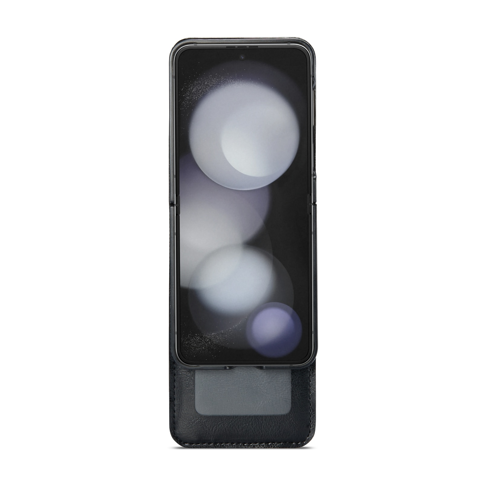Étui en cuir veritable Samsung Galaxy Z Flip 5, noir