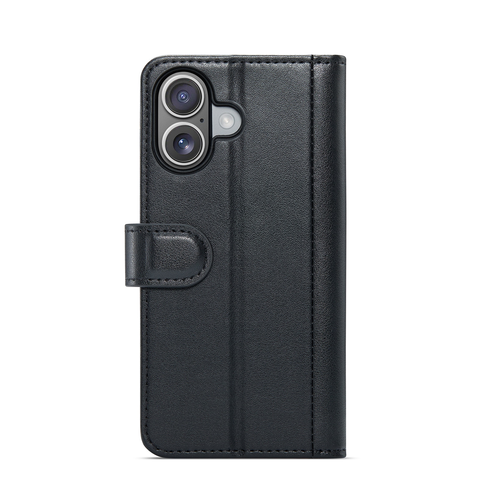 Étui en cuir veritable iPhone 16 Plus, Noir