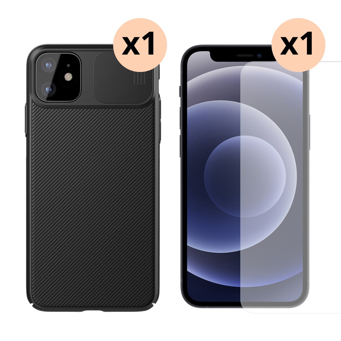 Kit pour iPhone 11 : Coque CamShield et protecteur d’écran