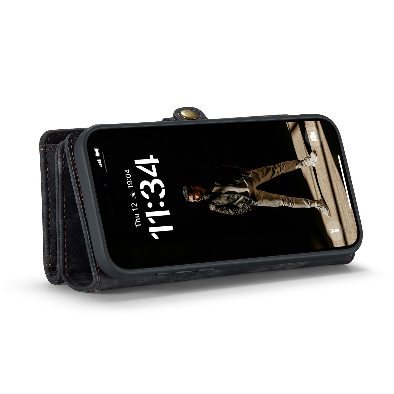 Étui portefeuille multi-cartes iPhone 16, Gris