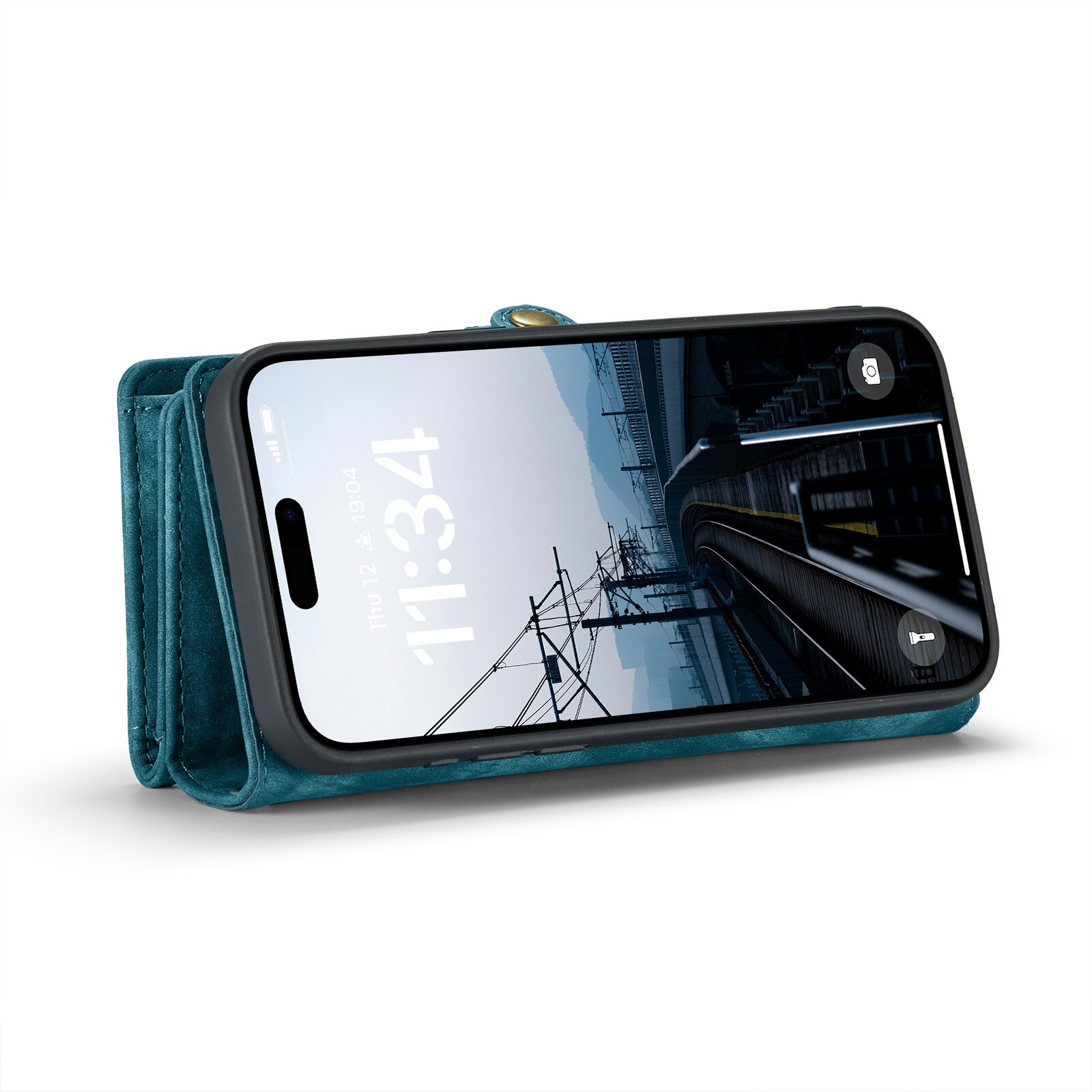 Étui portefeuille multi-cartes iPhone 16 Pro, Bleu