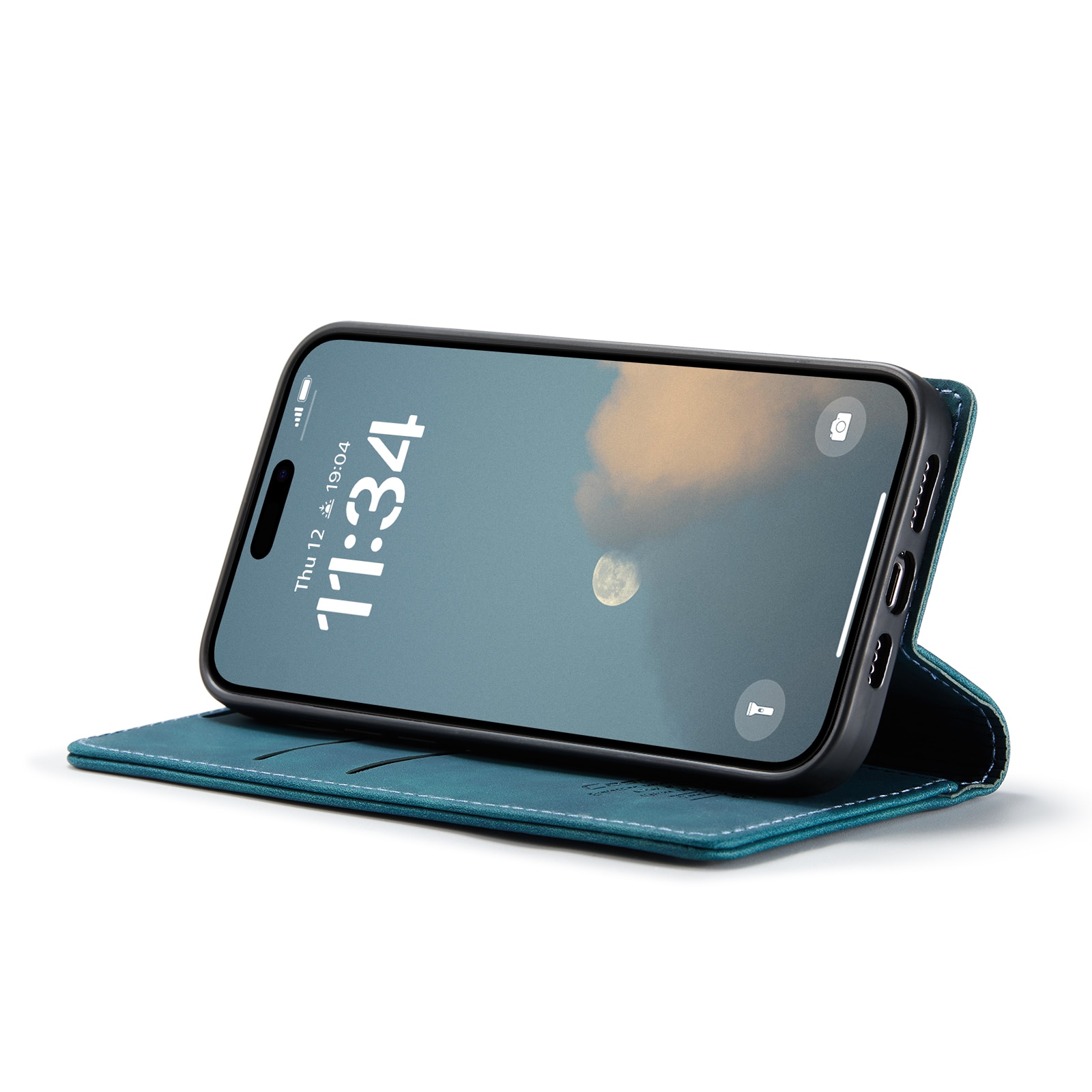 Étui portefeuille mince iPhone 16, Bleu