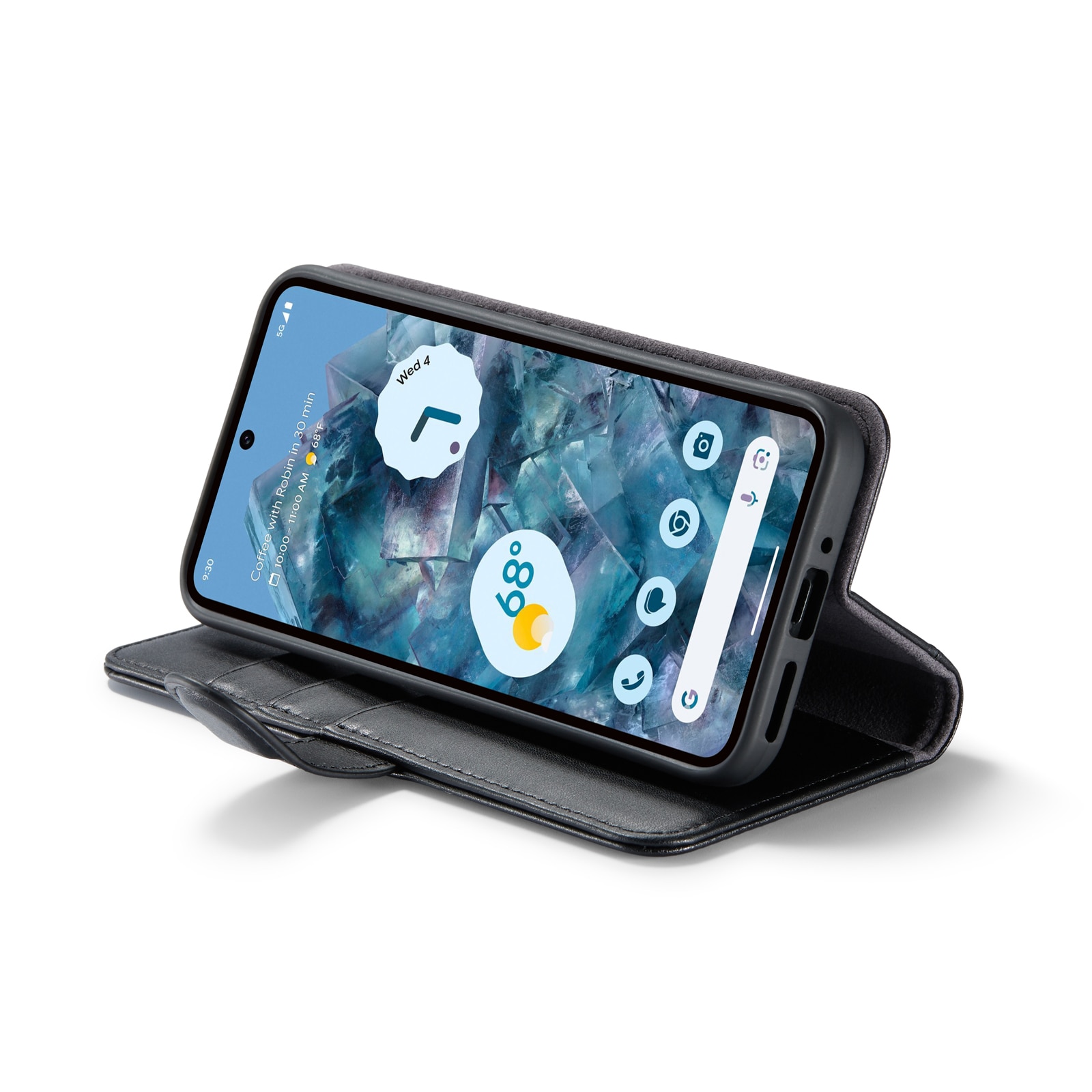 Étui en cuir veritable Google Pixel 9 Pro, Noir