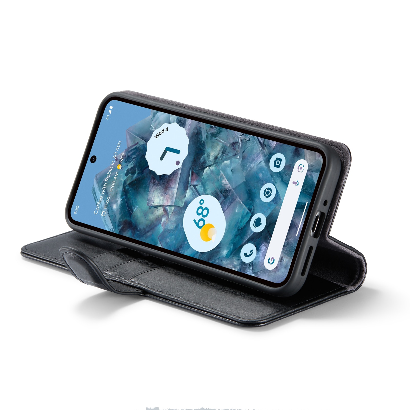 Étui en cuir veritable Google Pixel 9 Pro XL, Noir